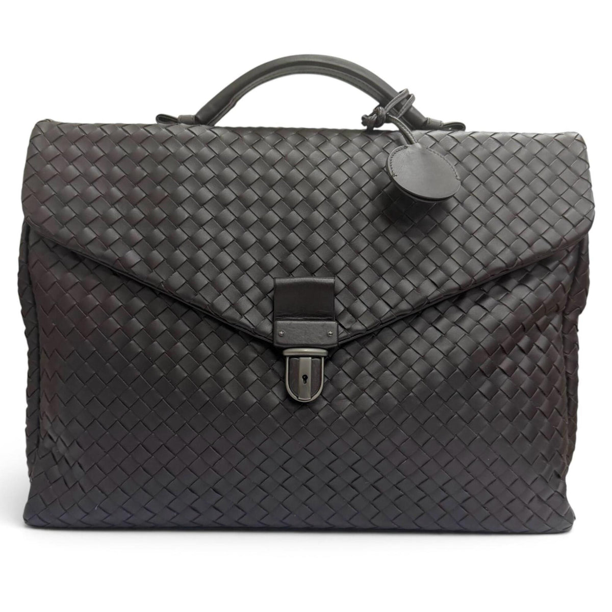 Bottega Veneta Dark Brown Leather Briefcase (Pre-Owned)