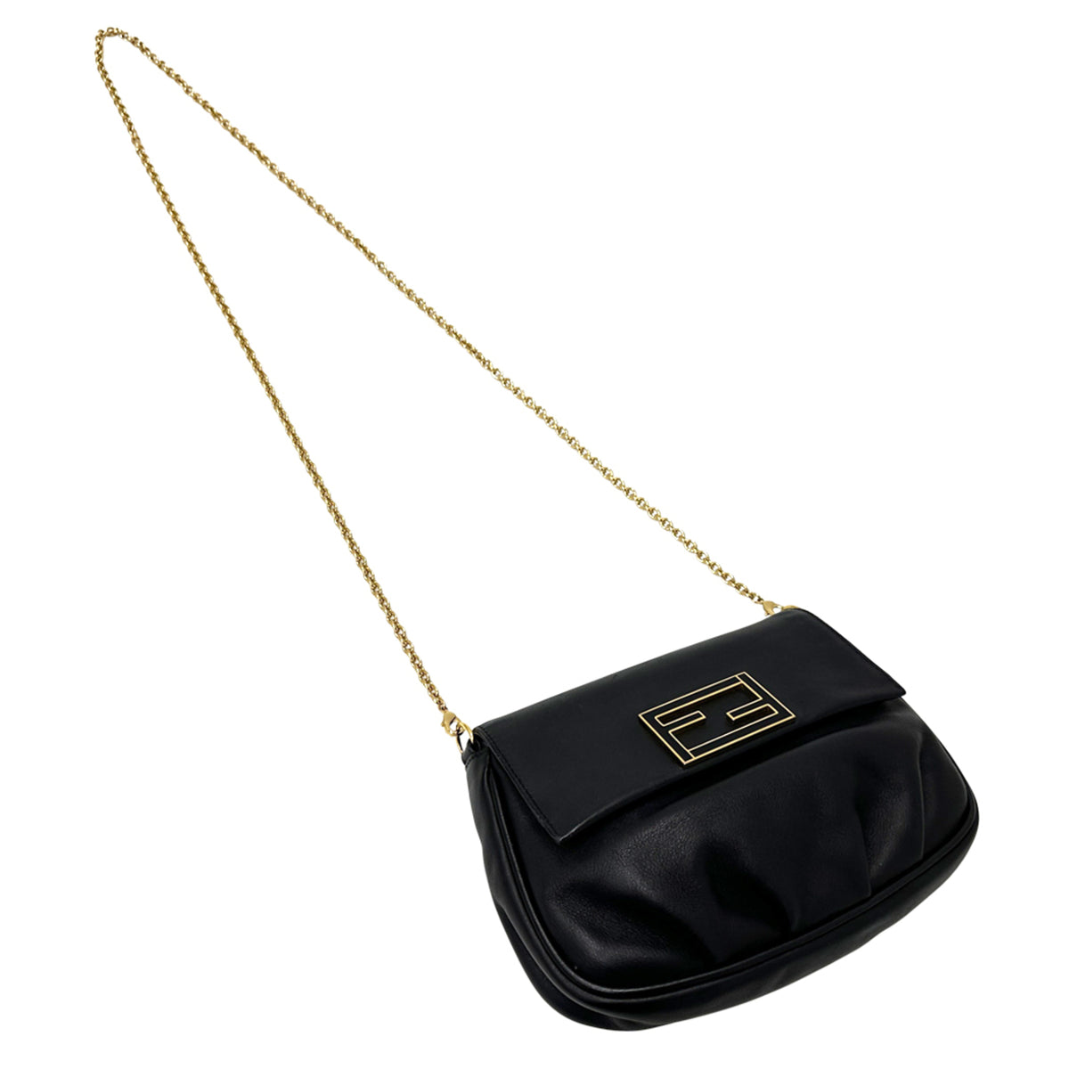 Fendi Black Leather Handbag Shoulder Bag (Pre-Owned)