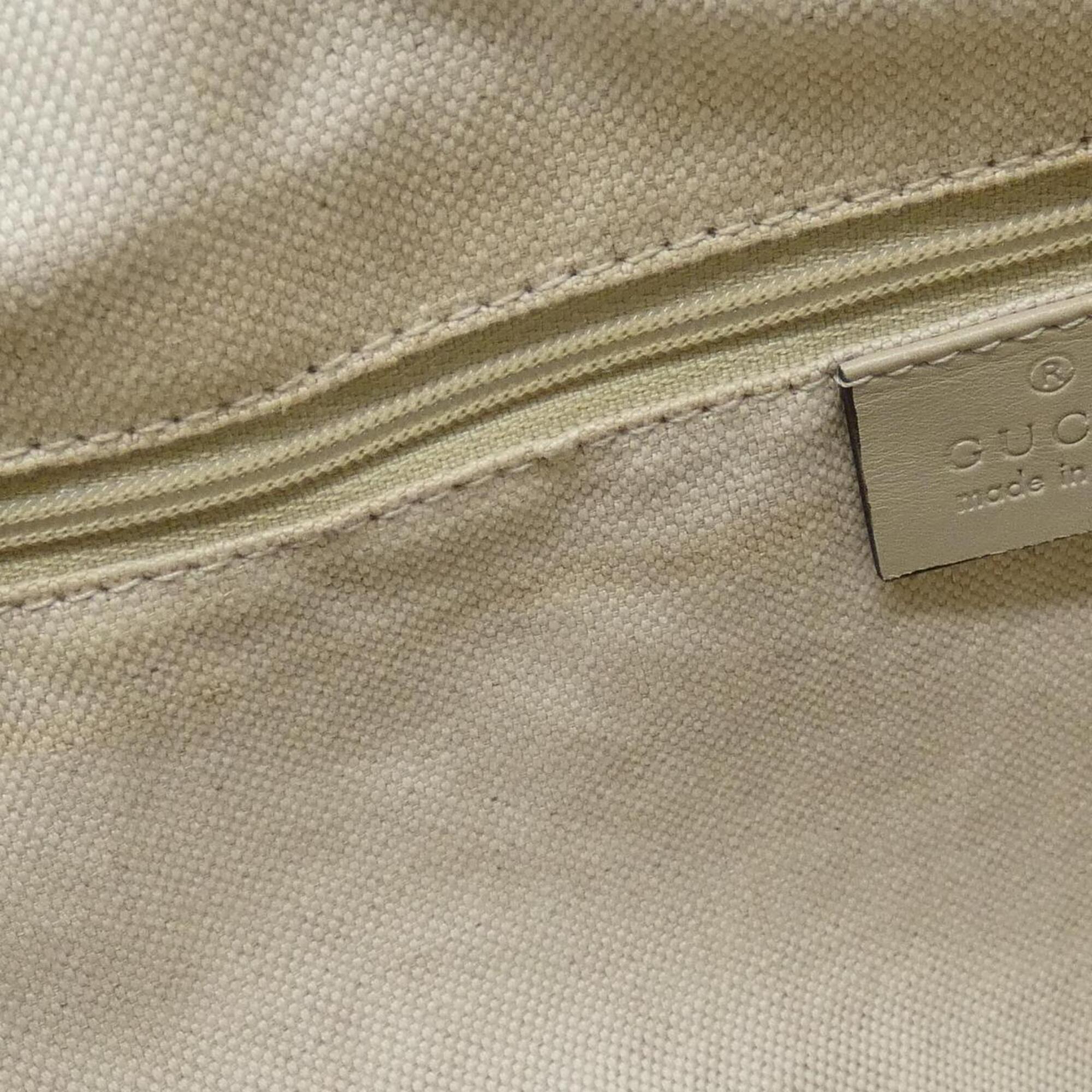 Gucci Beige Ivory Gg Canvas Handbag (Pre-Owned)