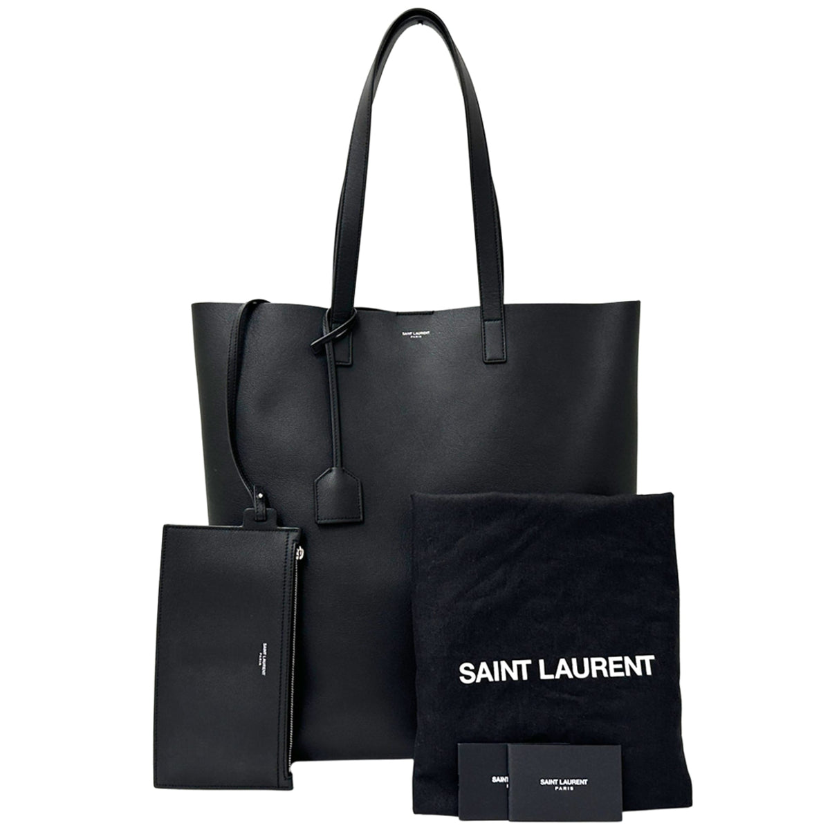 Saint Laurent Black Leather Tote Bag (Pre-Owned)