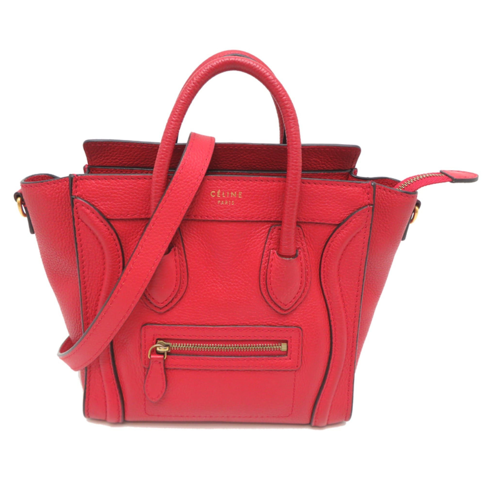 Celine Red Color Leather Handbag (Pre-Owned)