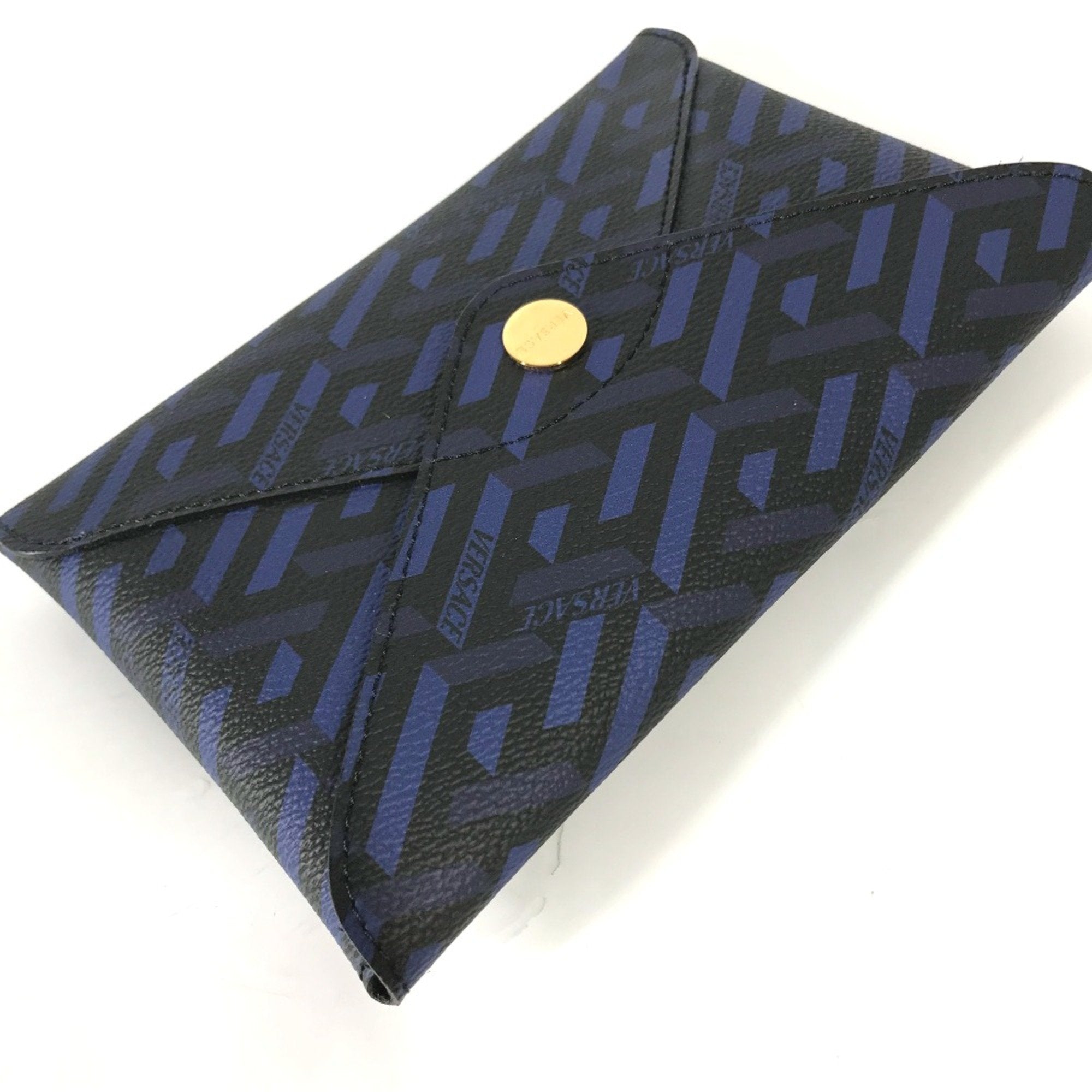 Versace Blue Leather Pouch (Pre-Owned)