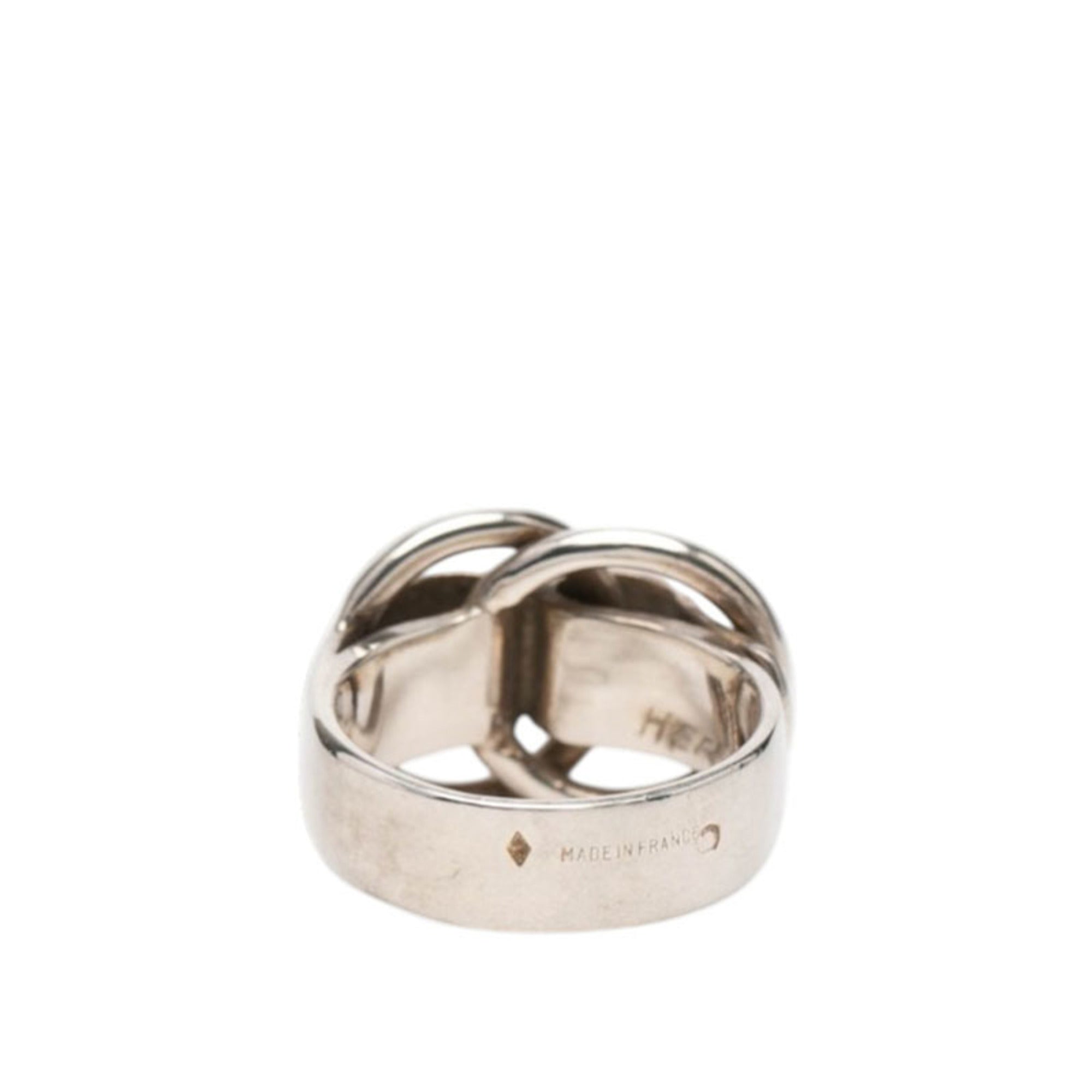 Hermes Silver Silver 925 Band Ring (Pre-Owned)