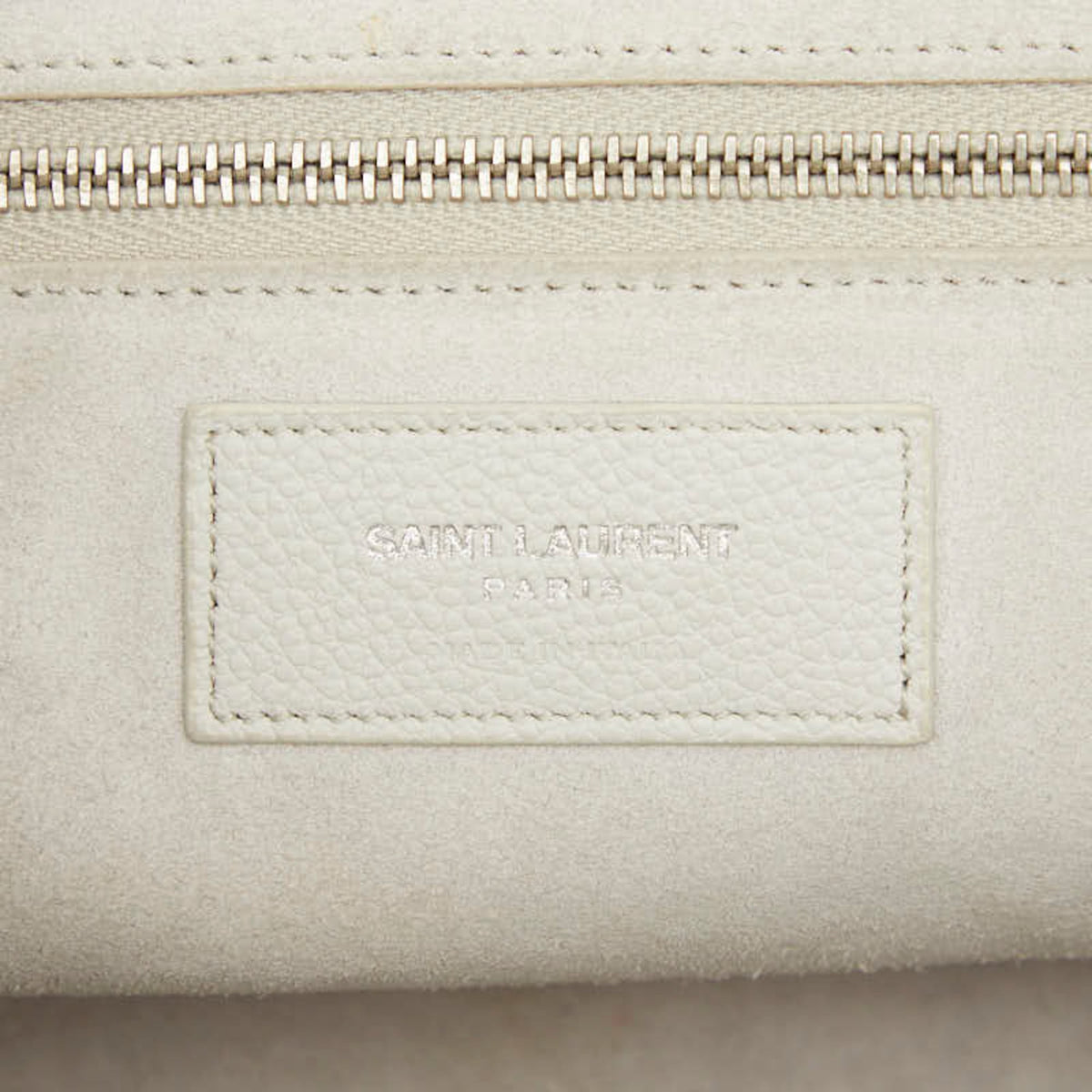 Saint Laurent Light Gray Leather Handbag Shoulder Bag (Pre-Owned)