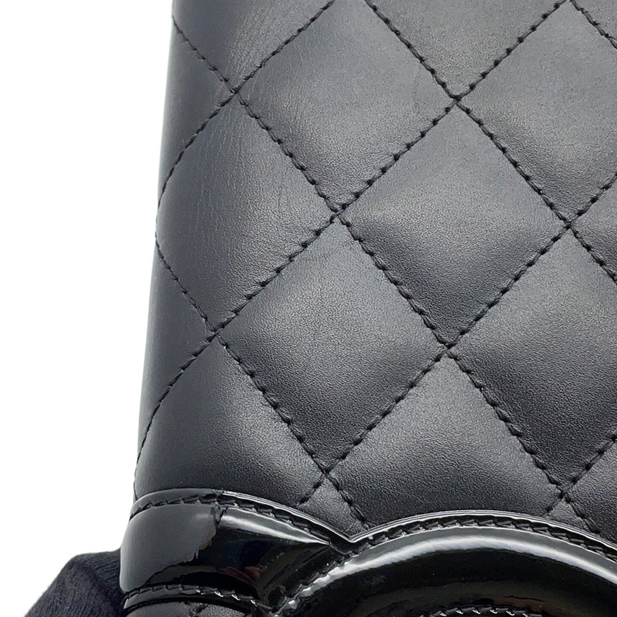 Chanel Black Leather Long Wallet (Bi-Fold) (Pre-Owned)
