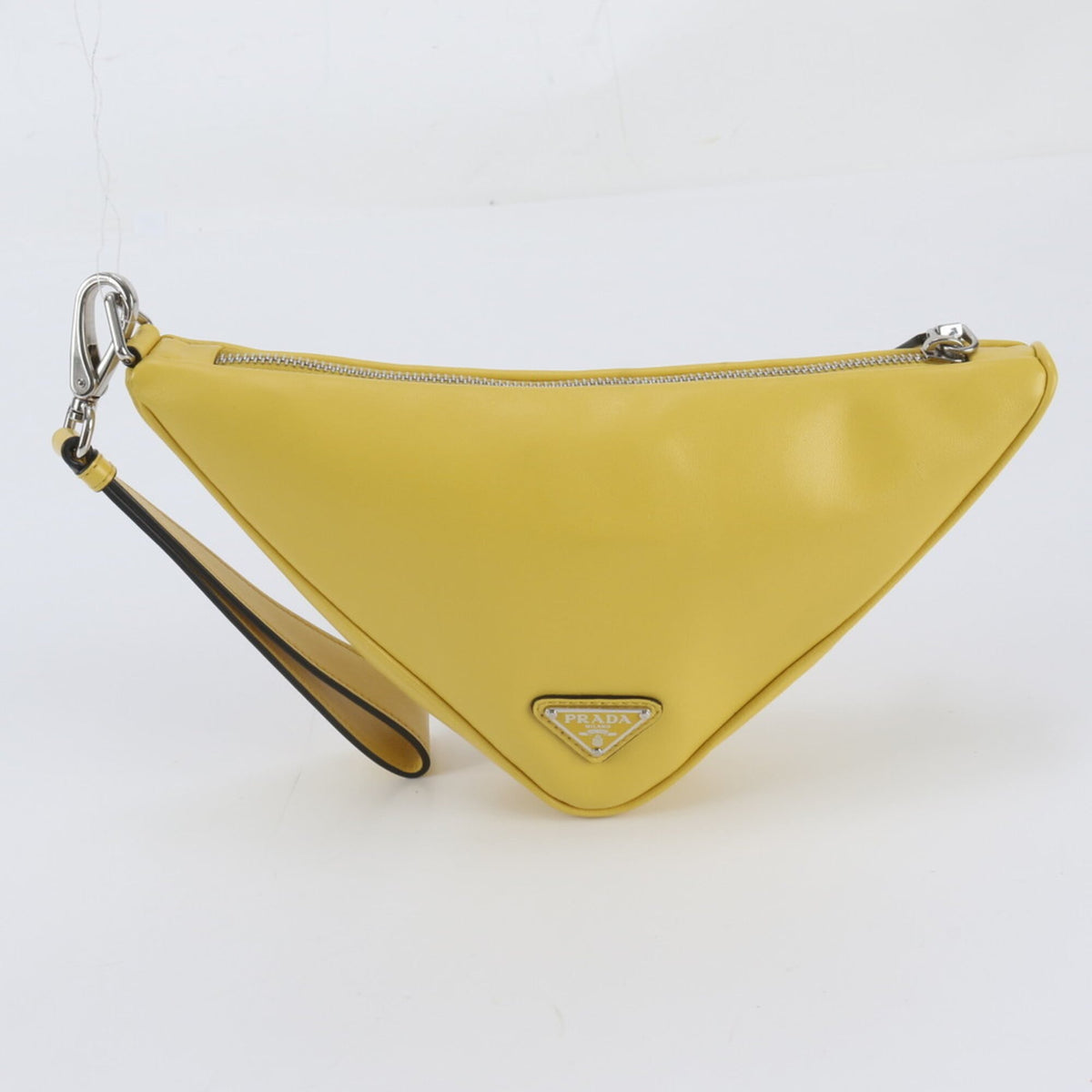 Prada Yellow Leather Clutch Bag Handbag Pouch (Pre-Owned)