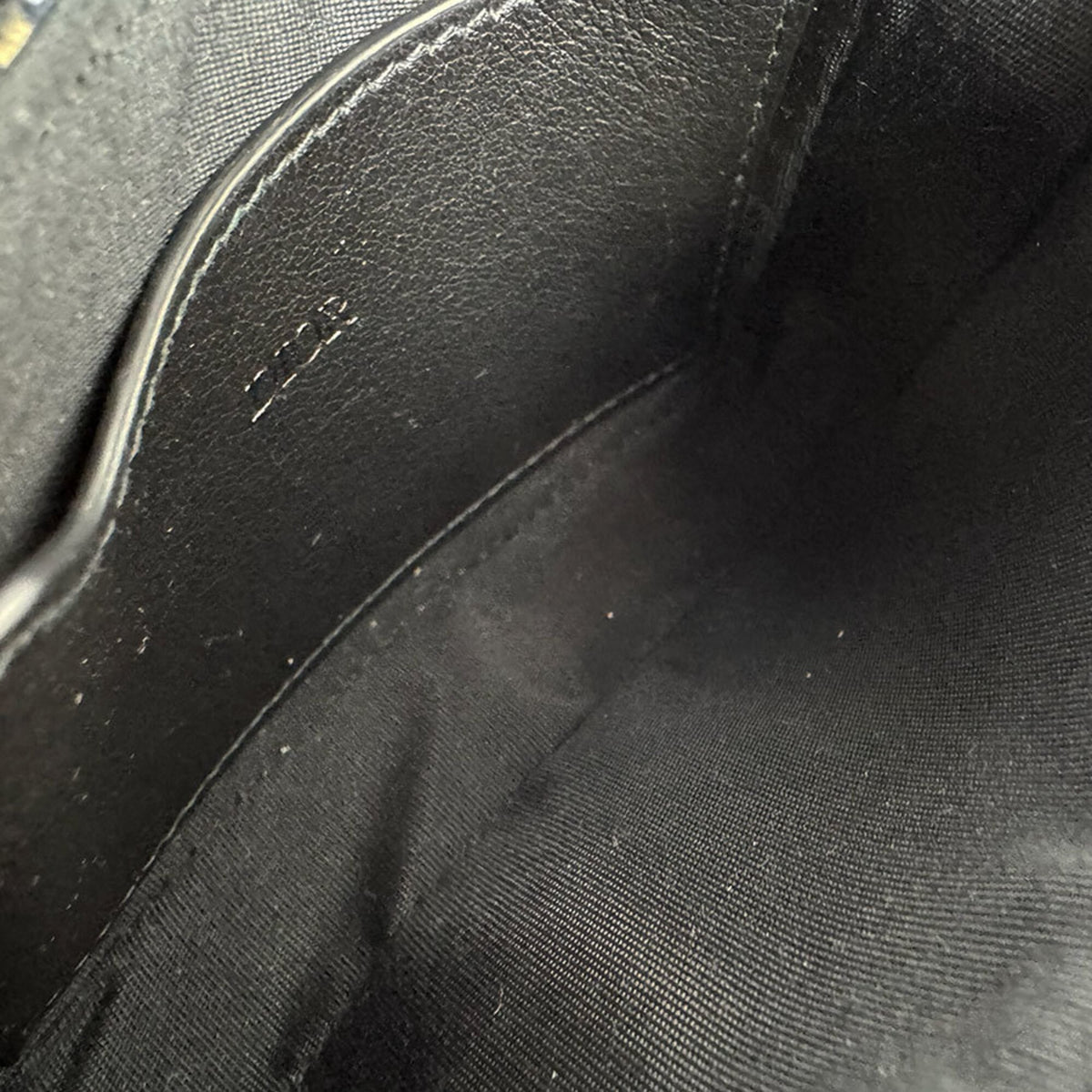 Christian Dior Black Navy Leather Canvas Shoulder Bag (Pre-Owned)
