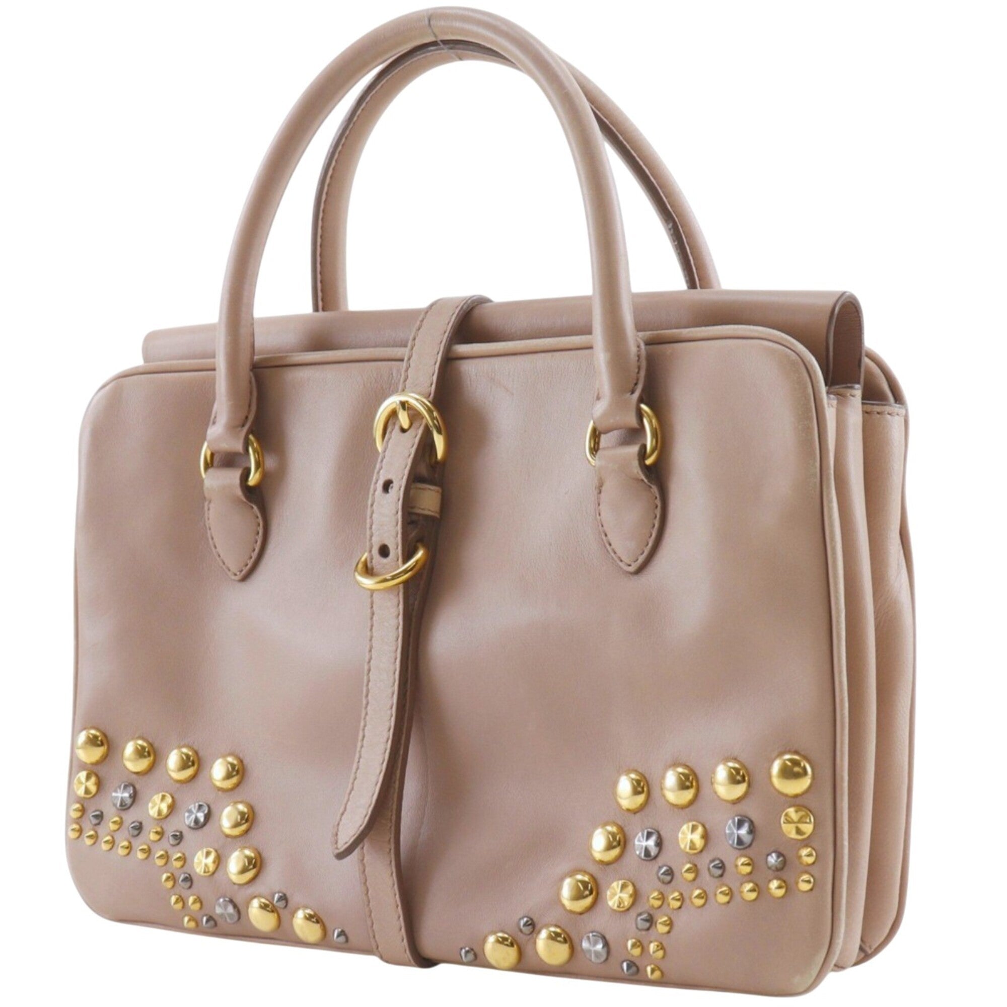 Miu Miu Pink Beige Leather Handbag (Pre-Owned)