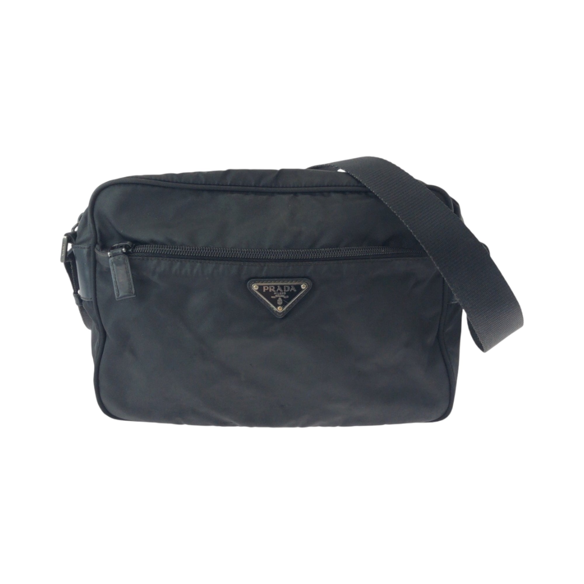 Prada Black Nylon Pochette Shoulder Bag (Pre-Owned)