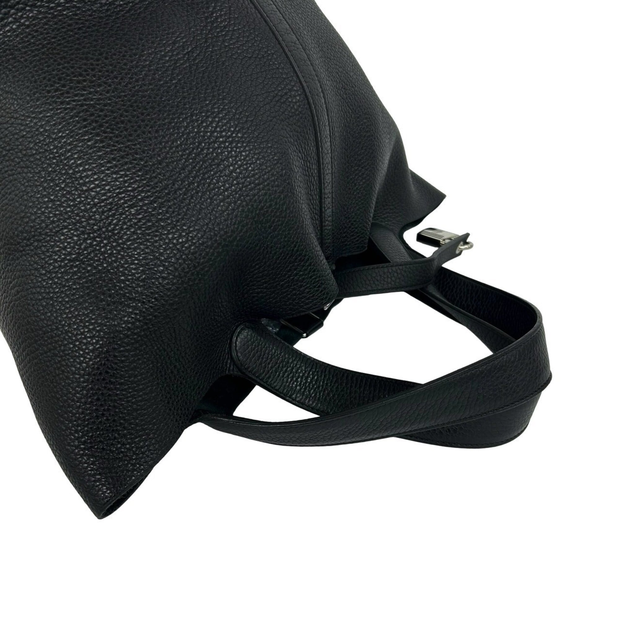 Hermes Black Taurillon Clemence Leather Handbag (Pre-Owned)