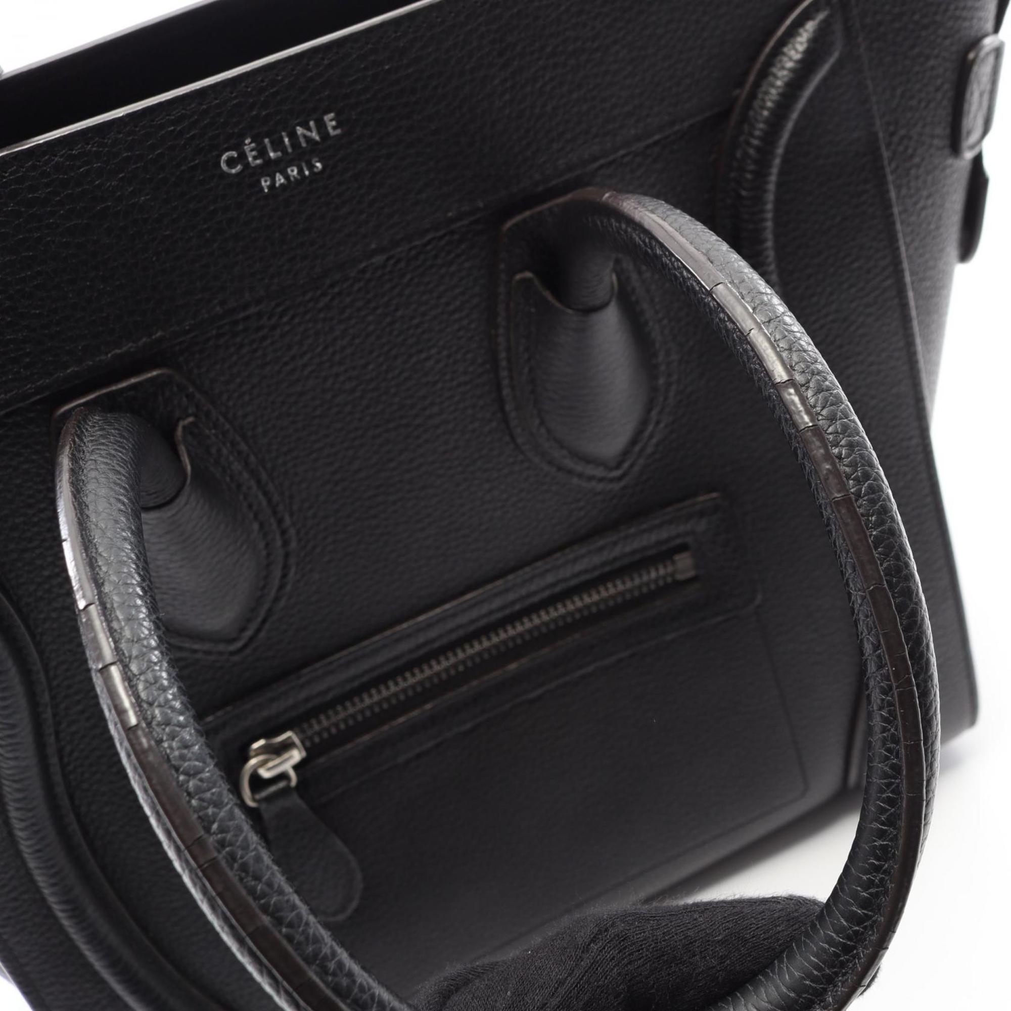Celine Black Leather Handbag Tote Bag (Pre-Owned)