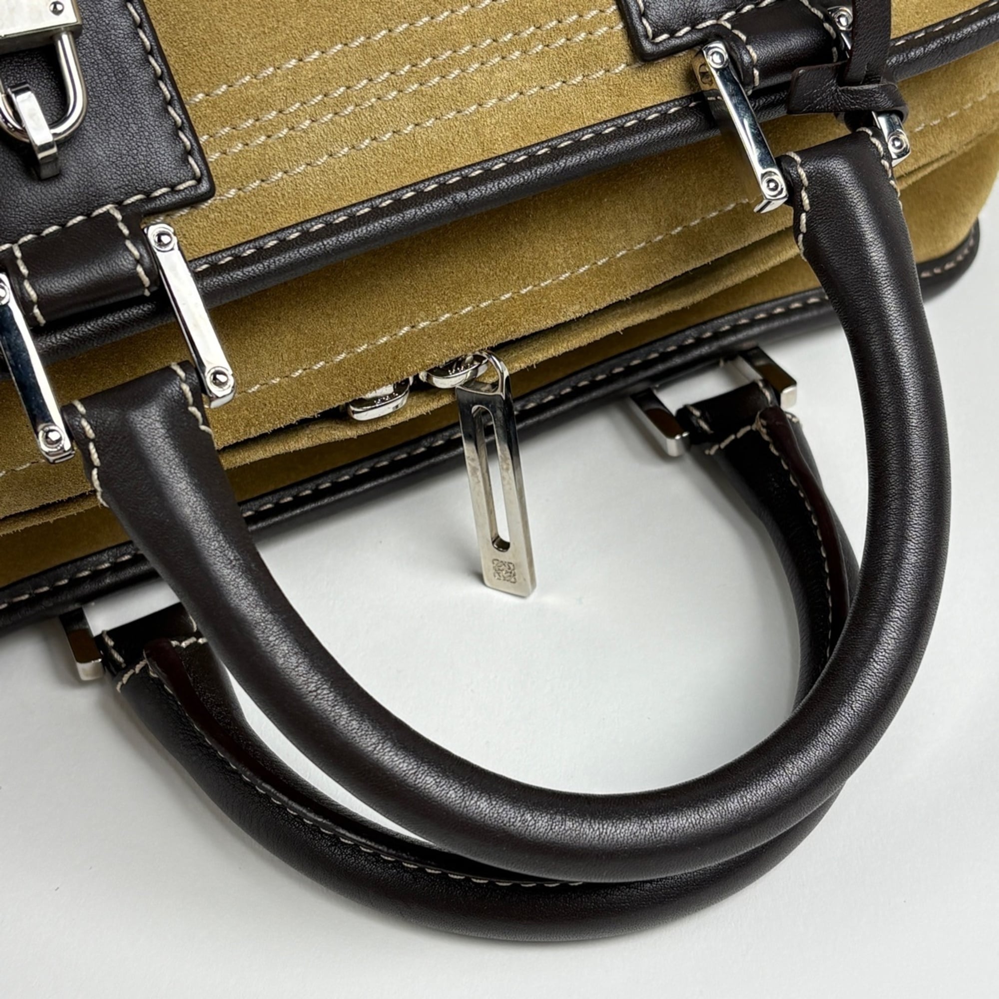 Loewe Brown Suede Leather Handbag (Pre-Owned)