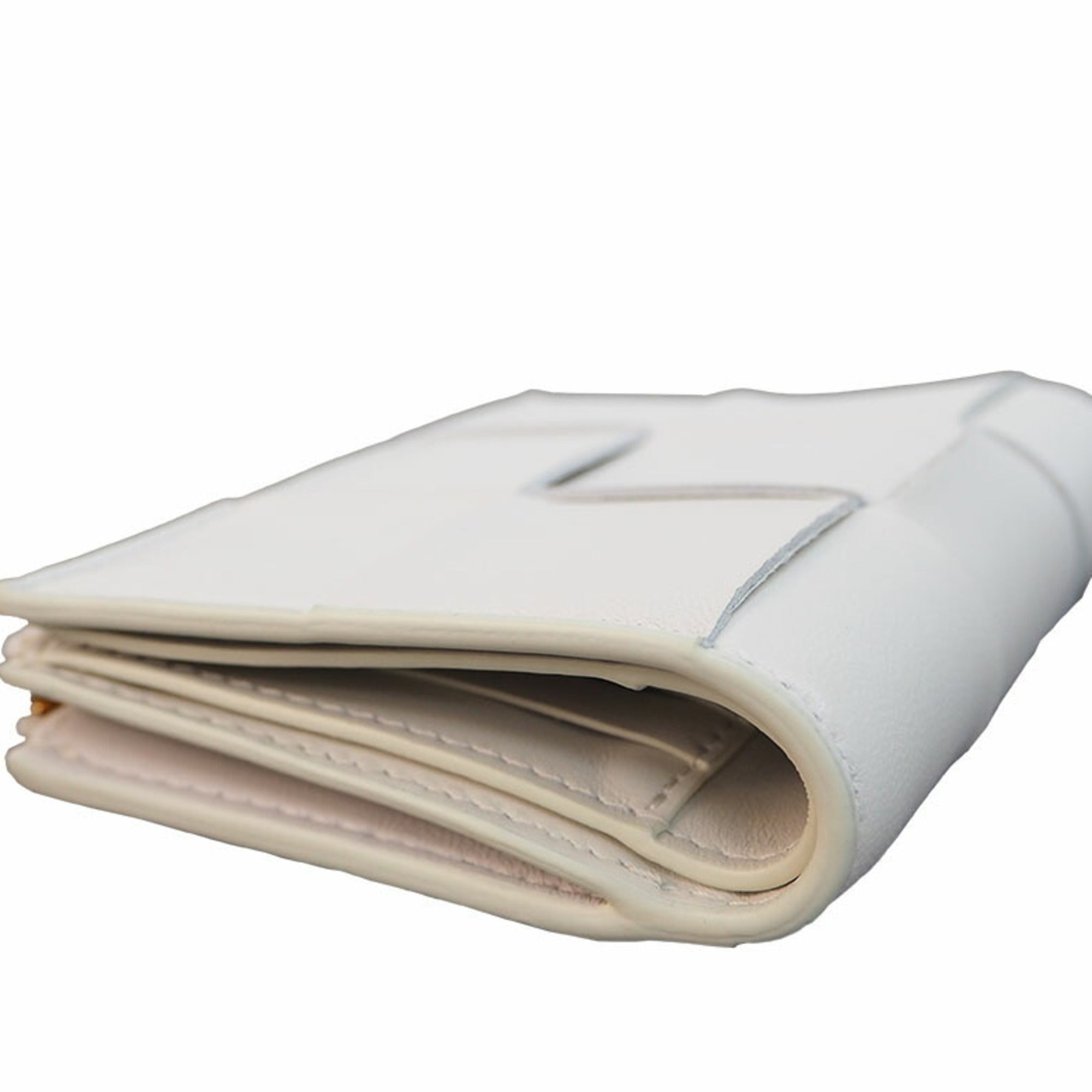 Bottega Veneta White Leather Wallet (Bi-Fold) (Pre-Owned)