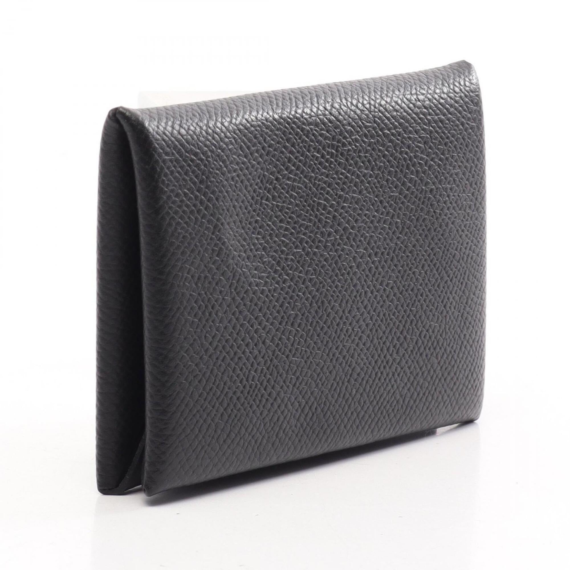 Hermes Black Epsom Leather Coin Purse/Coin Case (Pre-Owned)
