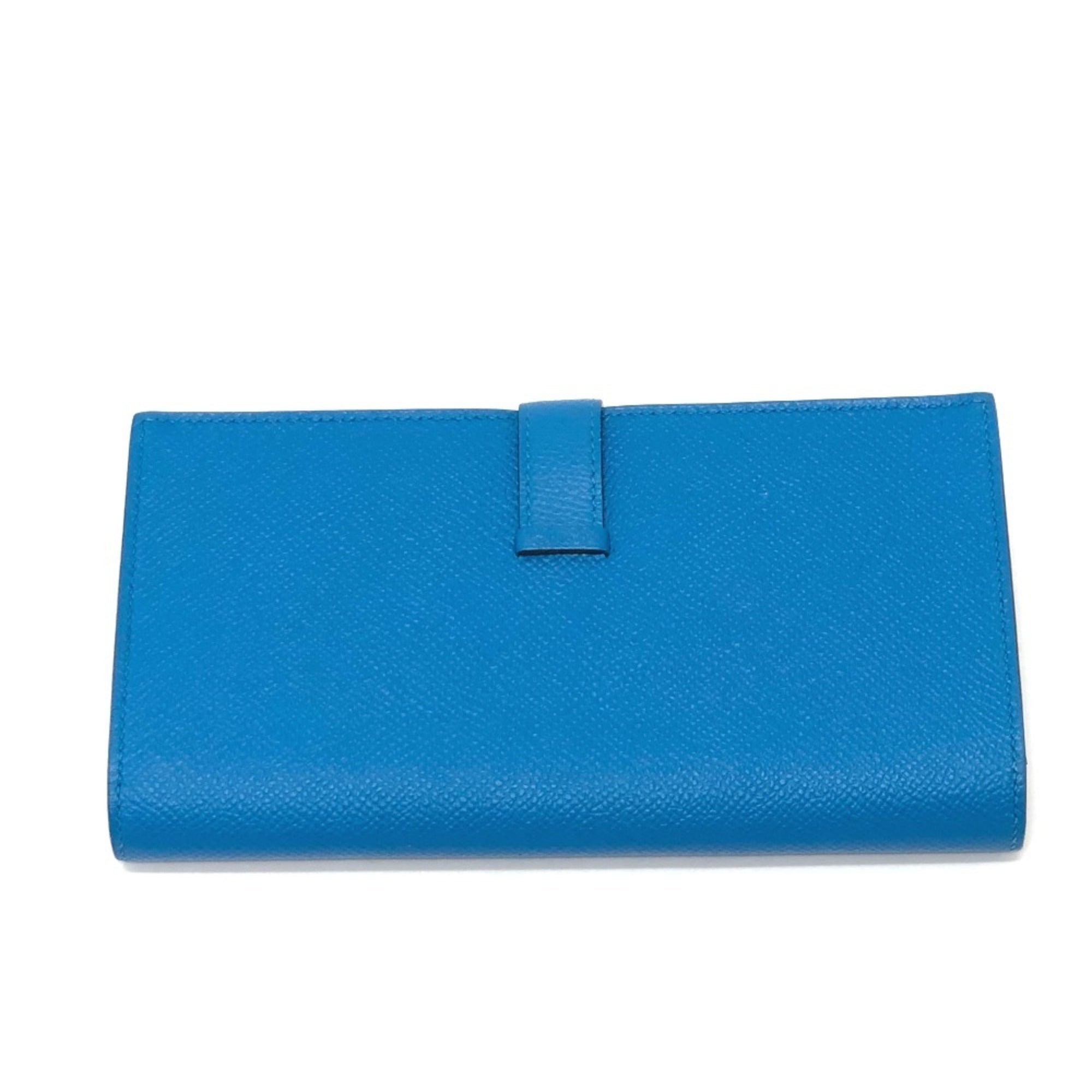 Hermes Blue Epsom Leather Long Wallet (Bi-Fold) (Pre-Owned)