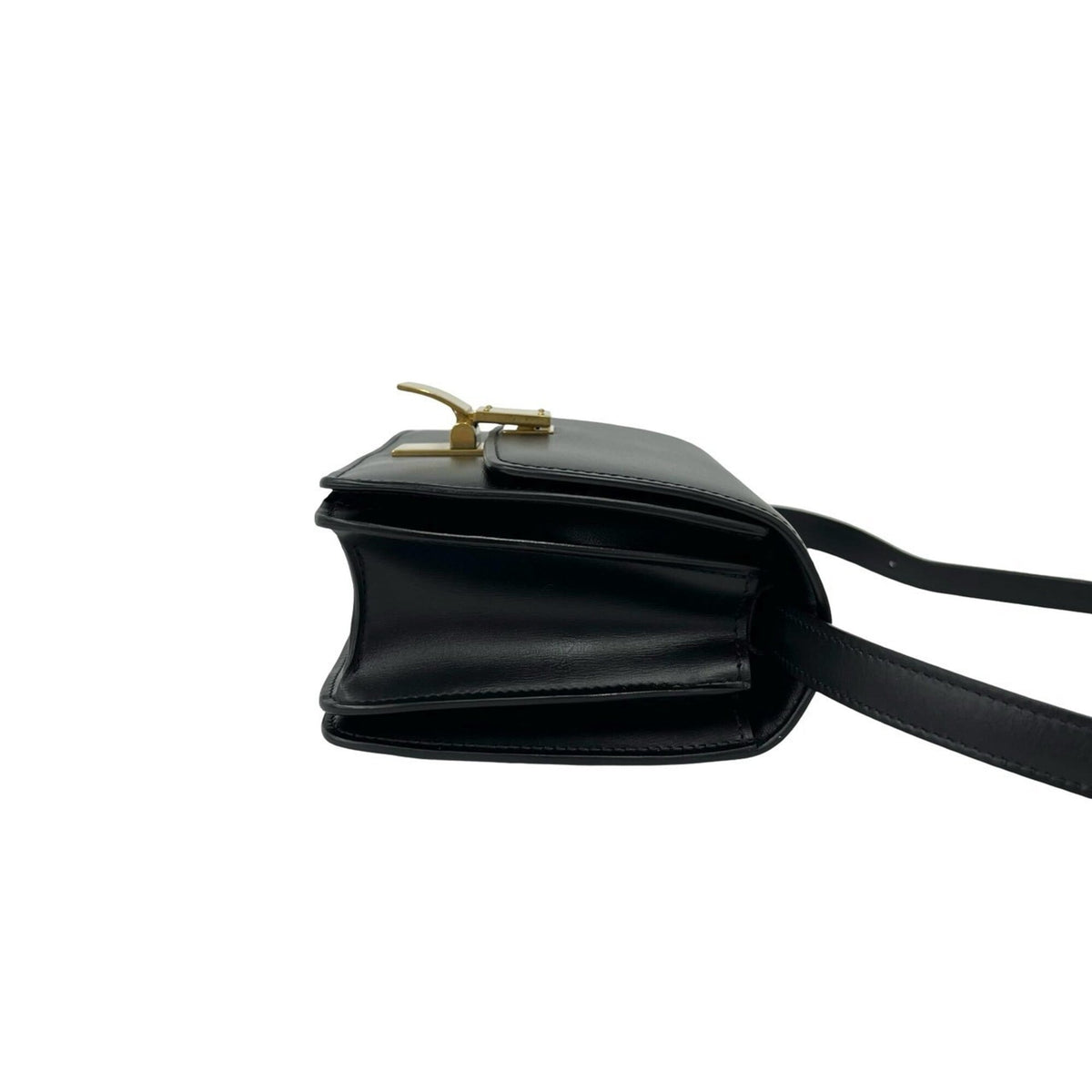 Celine Black Leather Crossbody Bag Pochette Shoulder Bag (Pre-Owned)