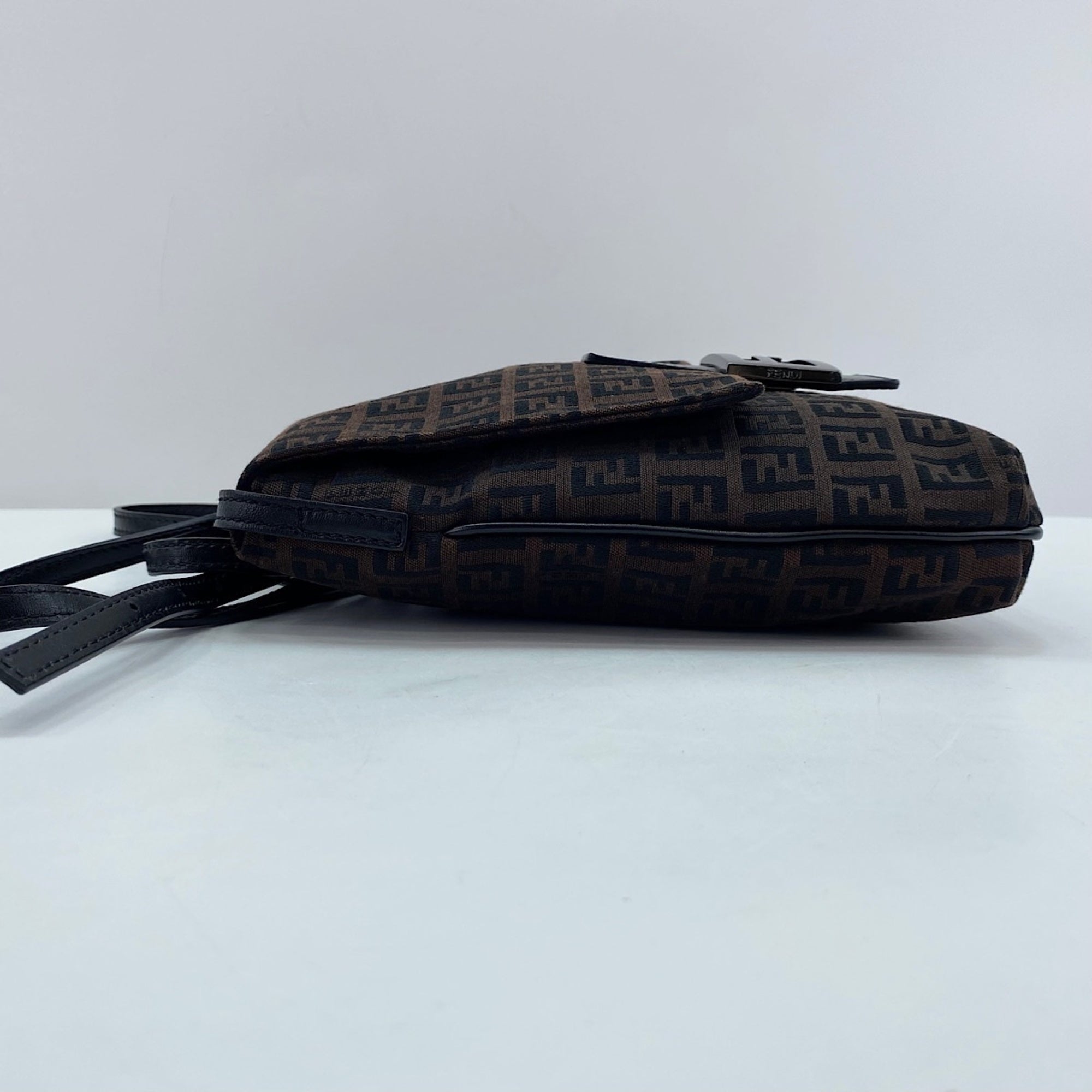 Fendi Zucchino Brown Zucchino Shoulder Bag (Pre-Owned)