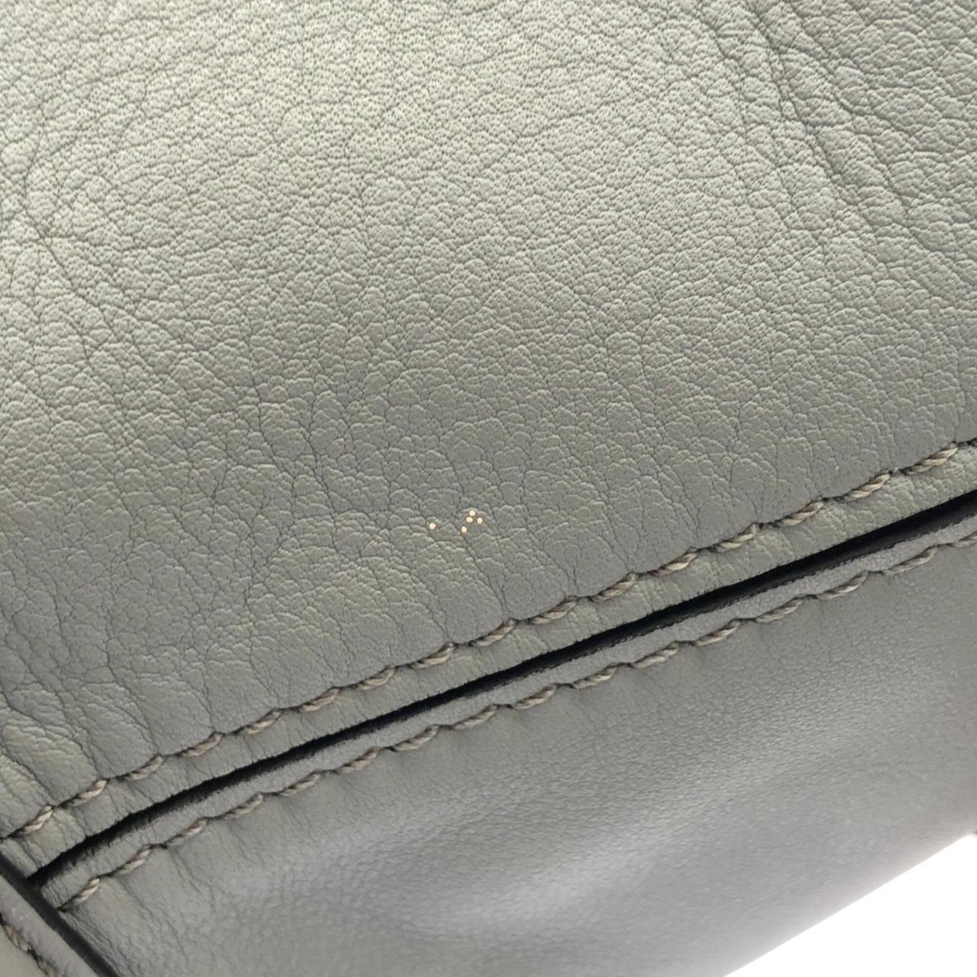 Loewe Gray Leather Shoulder Bag (Pre-Owned)