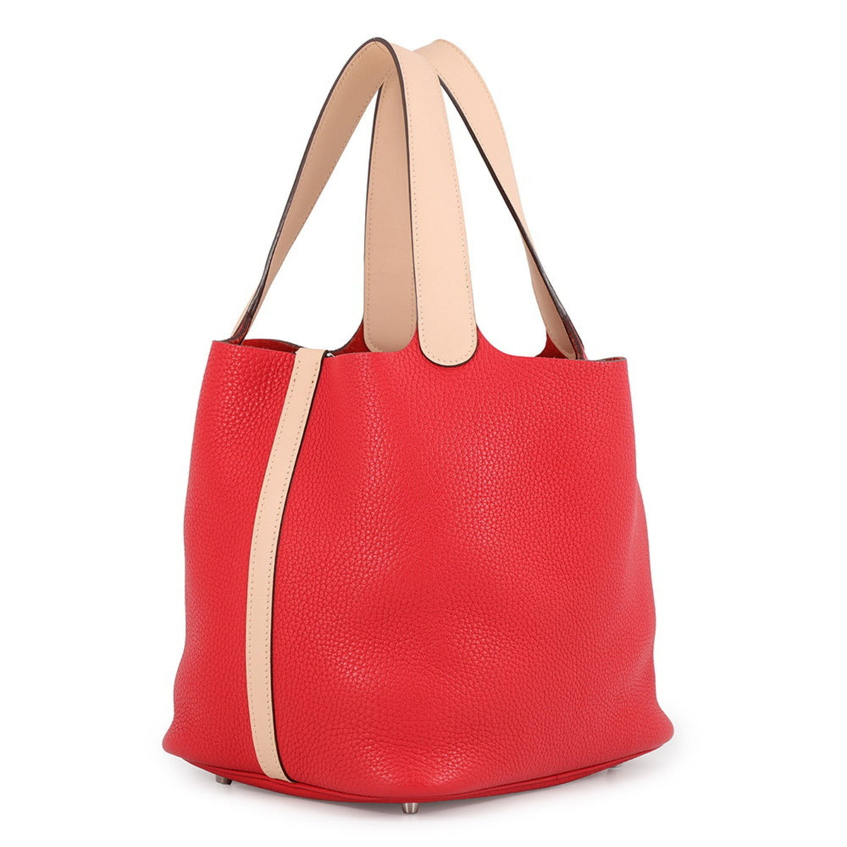 Hermes Red Color Rose Eglantine Taurillon Clemence Leather Swift Leather Handbag (Pre-Owned)