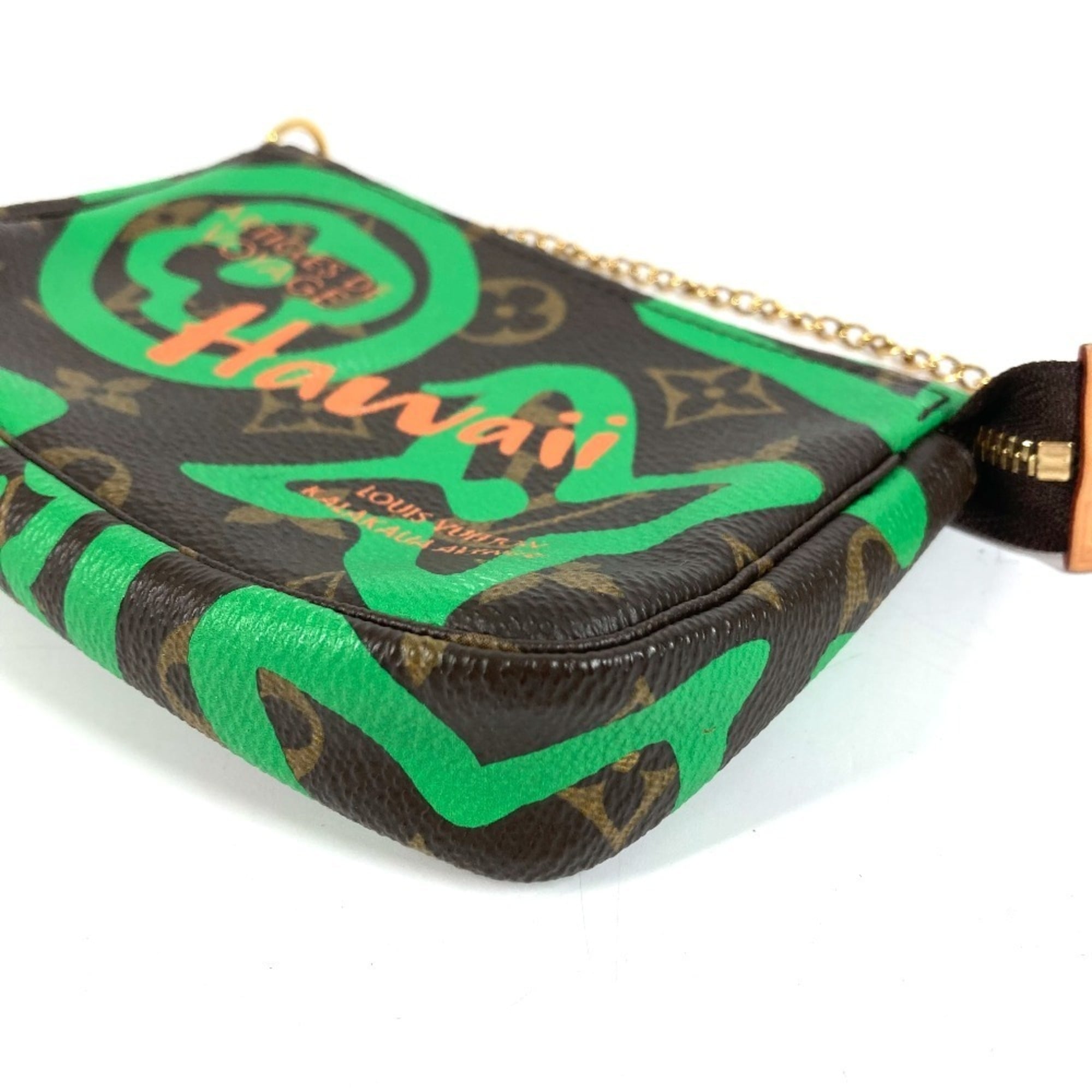 Louis Vuitton Brown Green Monogram Monogram Canvas Handbag Pouch (Pre-Owned)