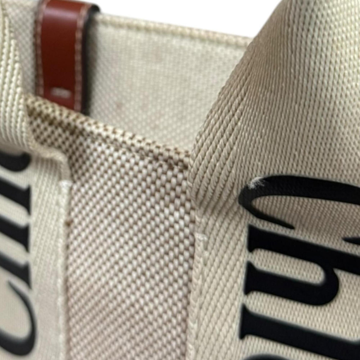 Chloé Beige Brown Canvas Leather Handbag (Pre-Owned)