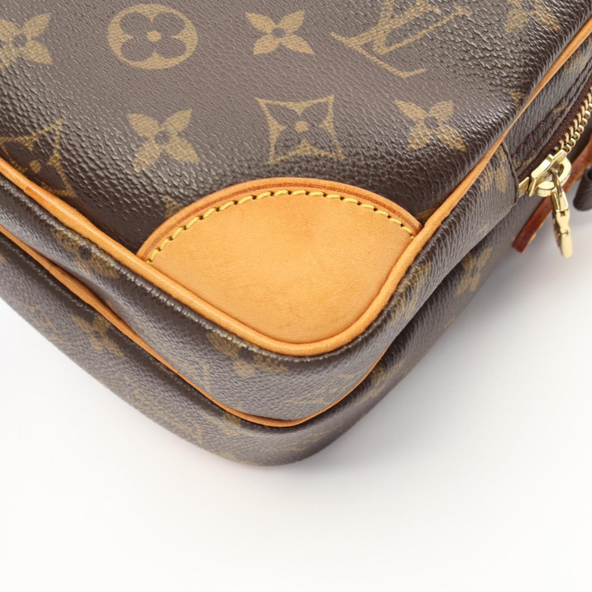 Louis Vuitton Brown Coated Canvas Leather Shoulder Bag (Pre-Owned)