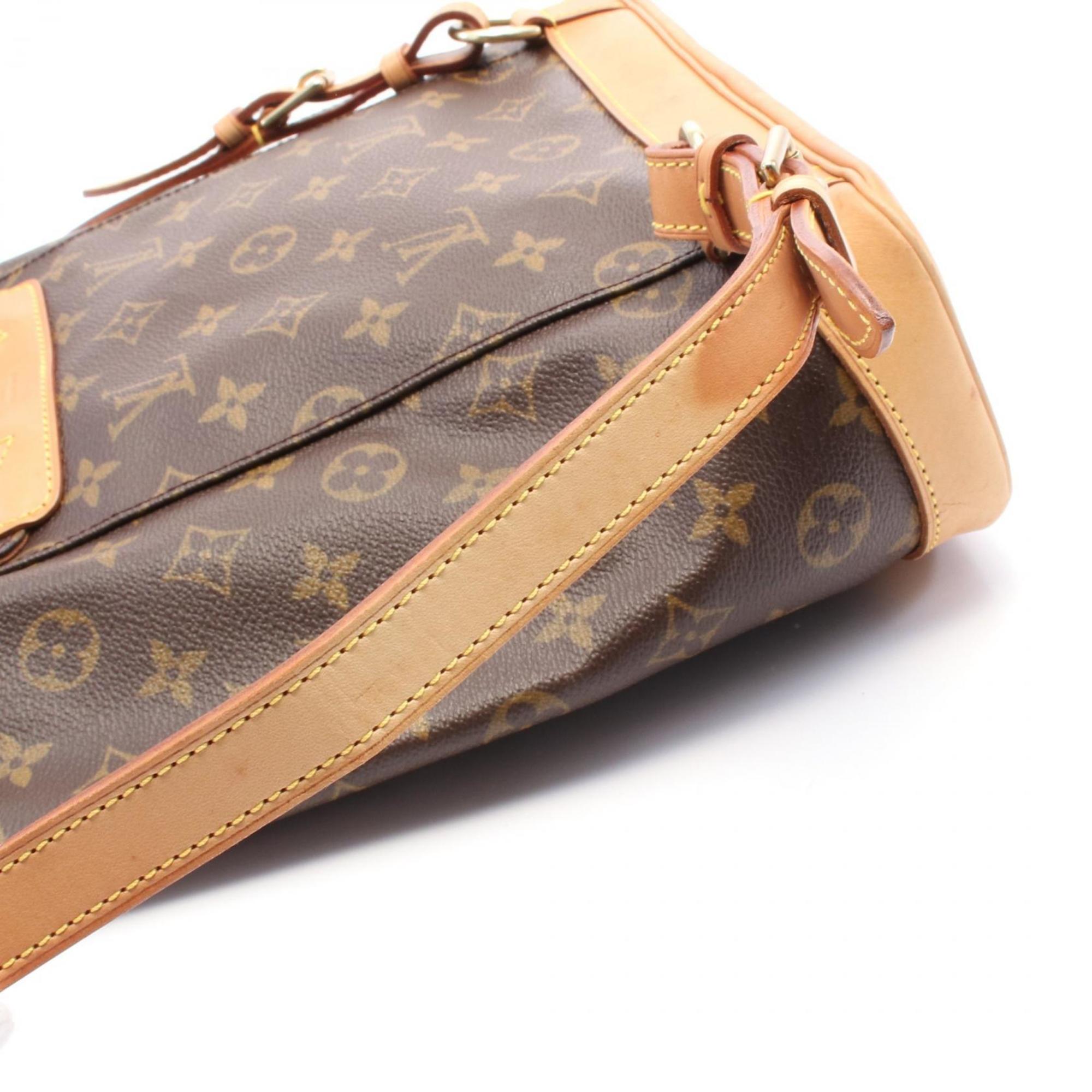 Louis Vuitton Monogram Brown Coated Canvas Leather Backpack (Pre-Owned)