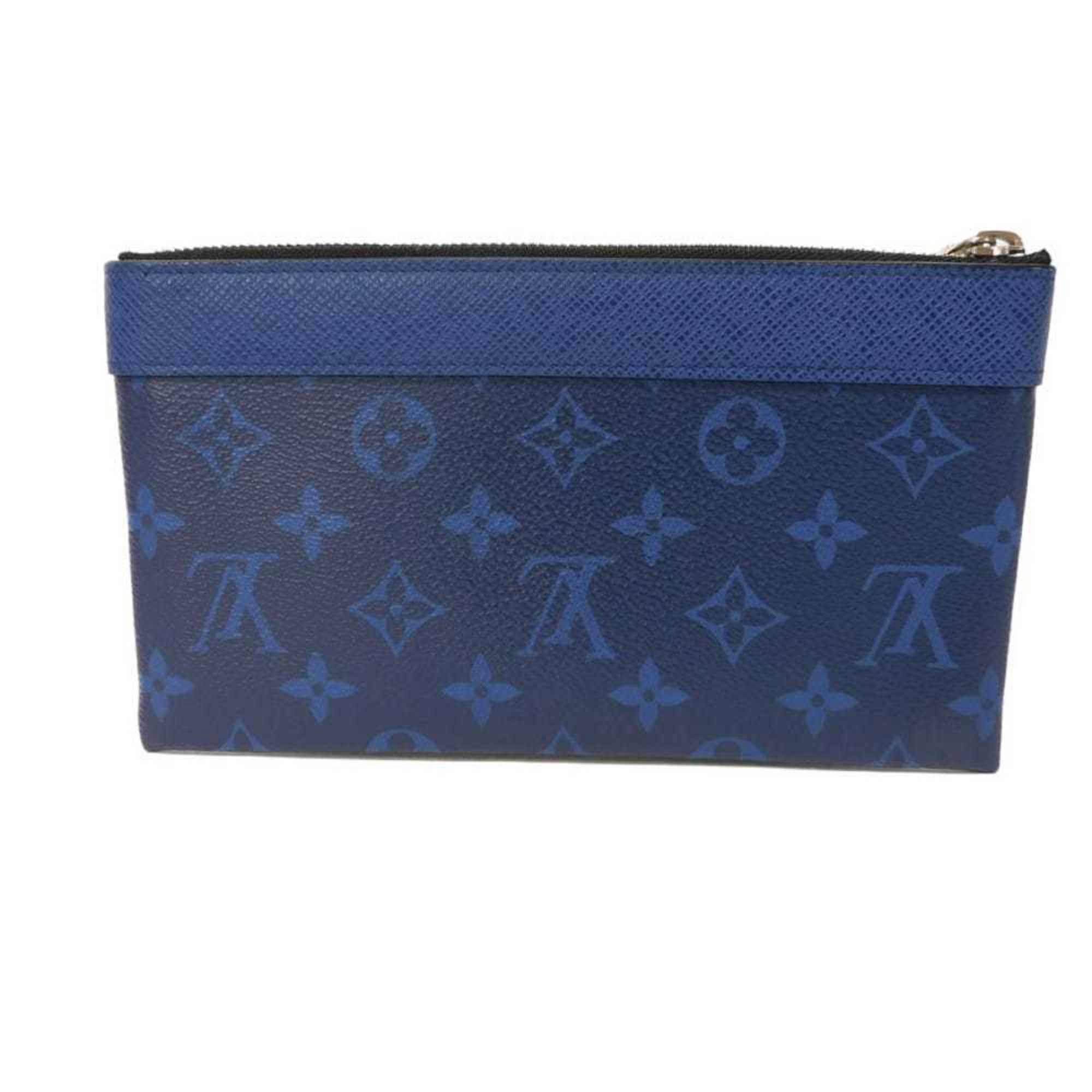 Louis Vuitton Blue Cobalt Monogram Monogram Cobalt Taiga Leather Leather Canvas Monogram Pochette Pouch (Pre-Owned)