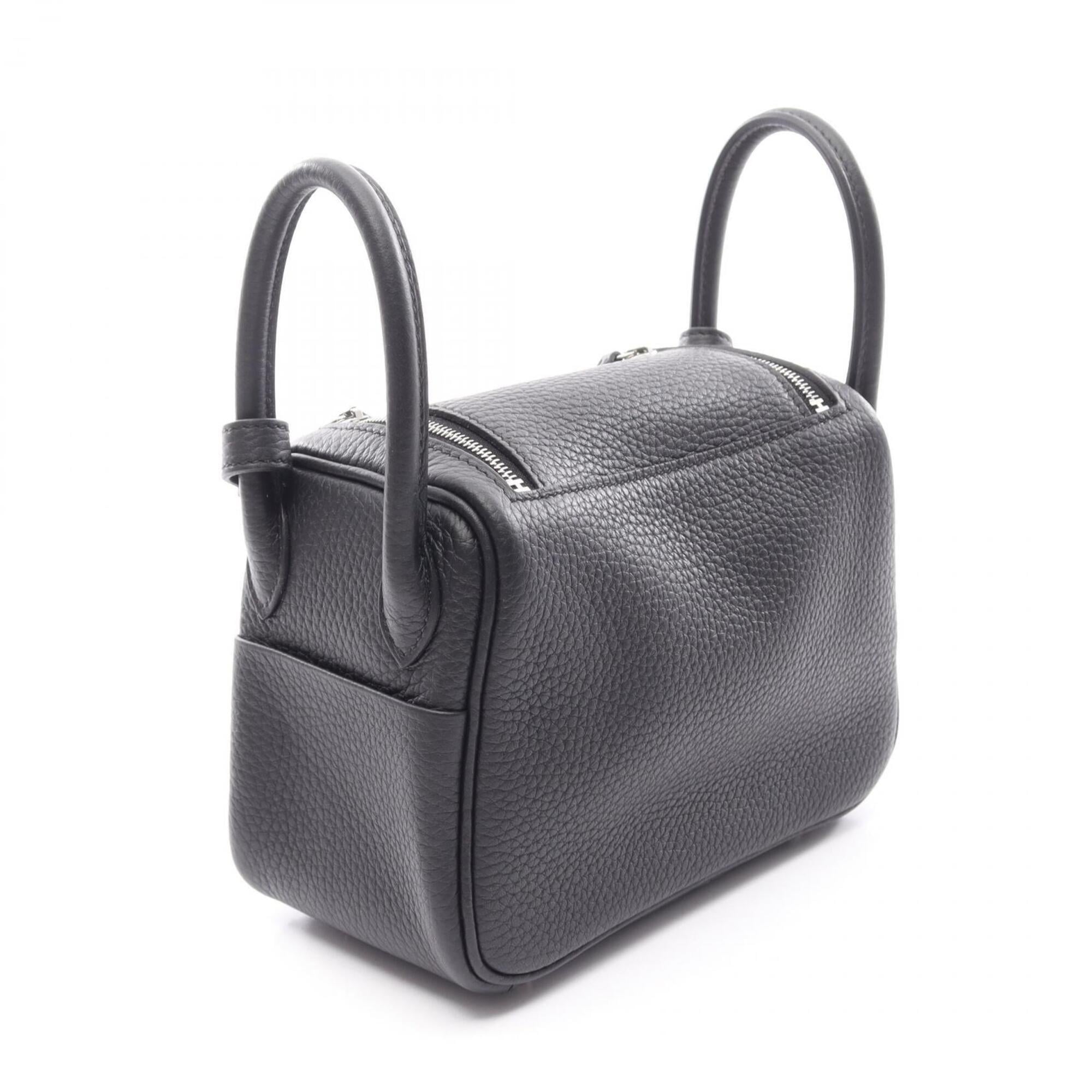 Hermes Black Taurillon Clemence Leather Handbag Shoulder Bag (Pre-Owned)