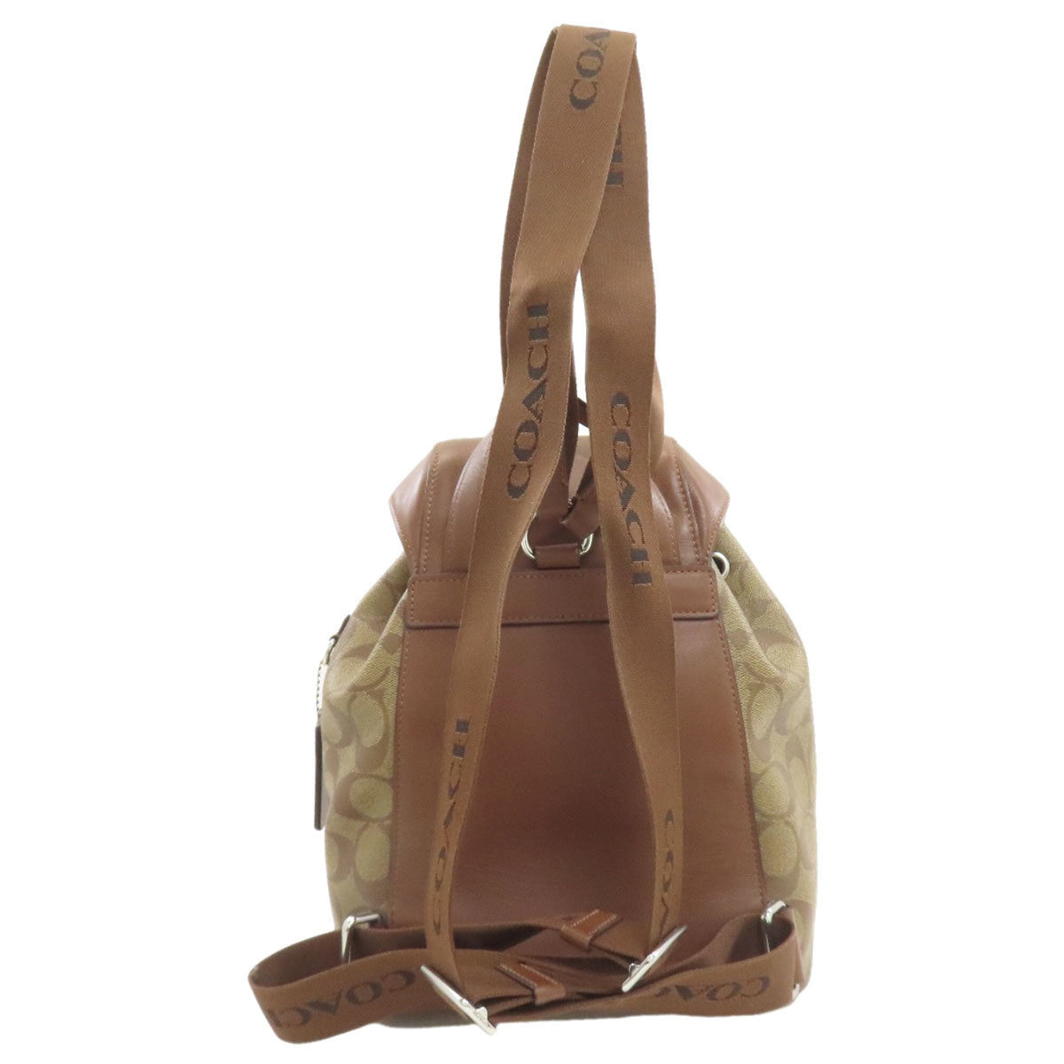 Coach Signature Brown Pvc Leather Backpack (Pre-Owned)