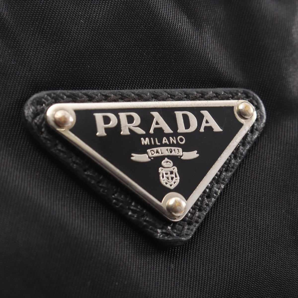 Prada Black Nylon Leather Handbag Shoulder Bag (Pre-Owned)