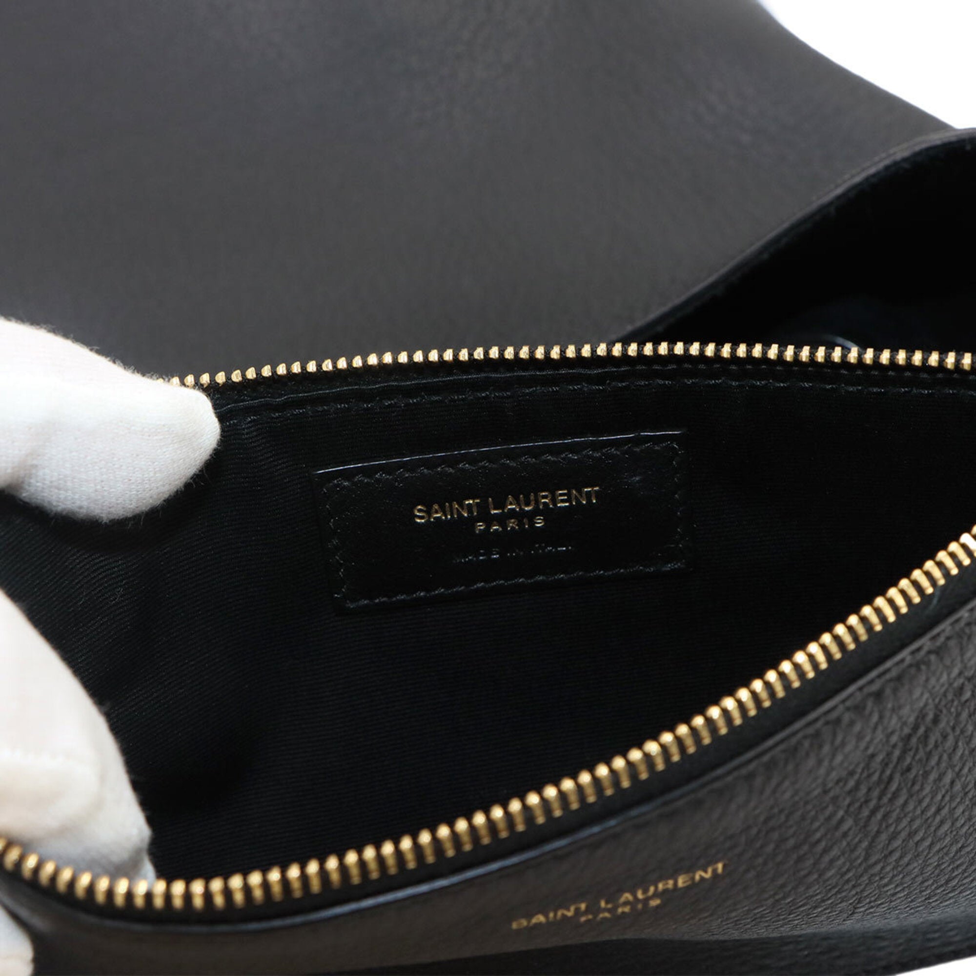 Saint Laurent Black Leather Handbag Shoulder Bag (Pre-Owned)