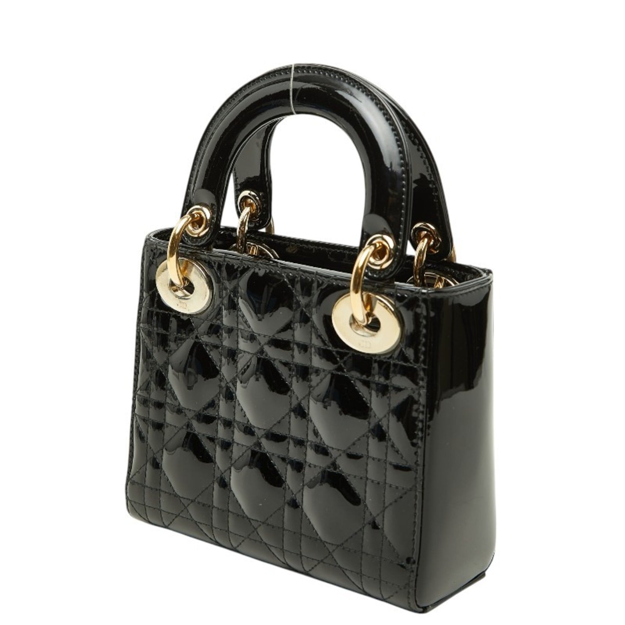 Christian Dior Black Patent Leather Handbag Shoulder Bag (Pre-Owned)