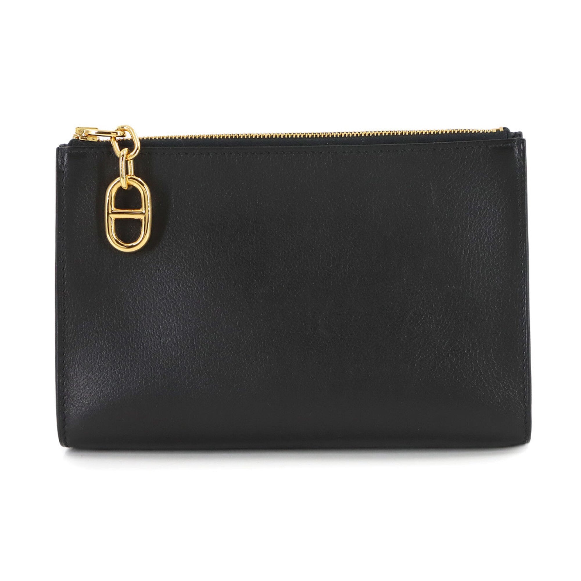 Hermes Black Evercalf Leather Pouch (Pre-Owned)