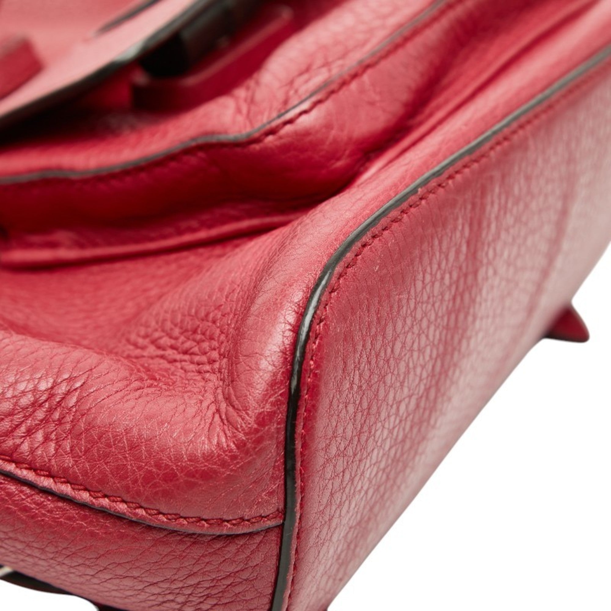 Gucci Red Color Leather Backpack (Pre-Owned)