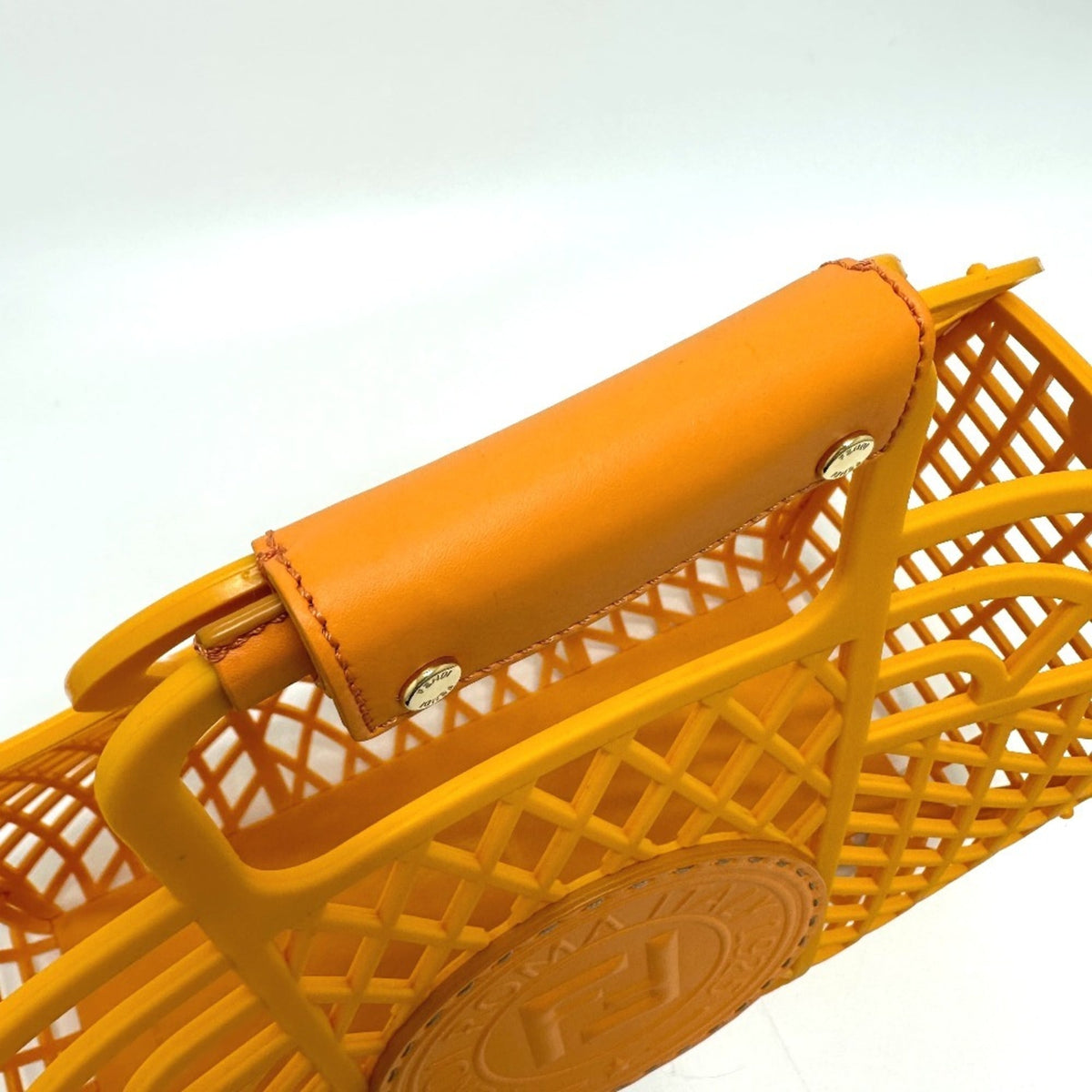 Fendi Orange Plastic Leather Baguette Bag (Pre-Owned)