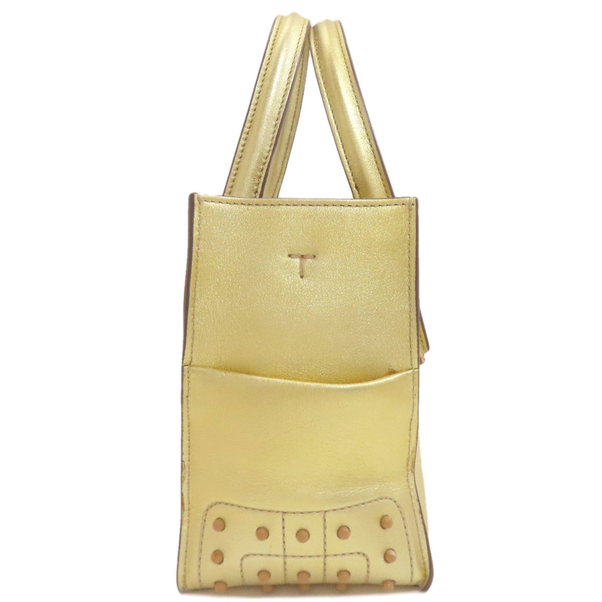 Tod's Gold Leather Handbag (Pre-Owned)