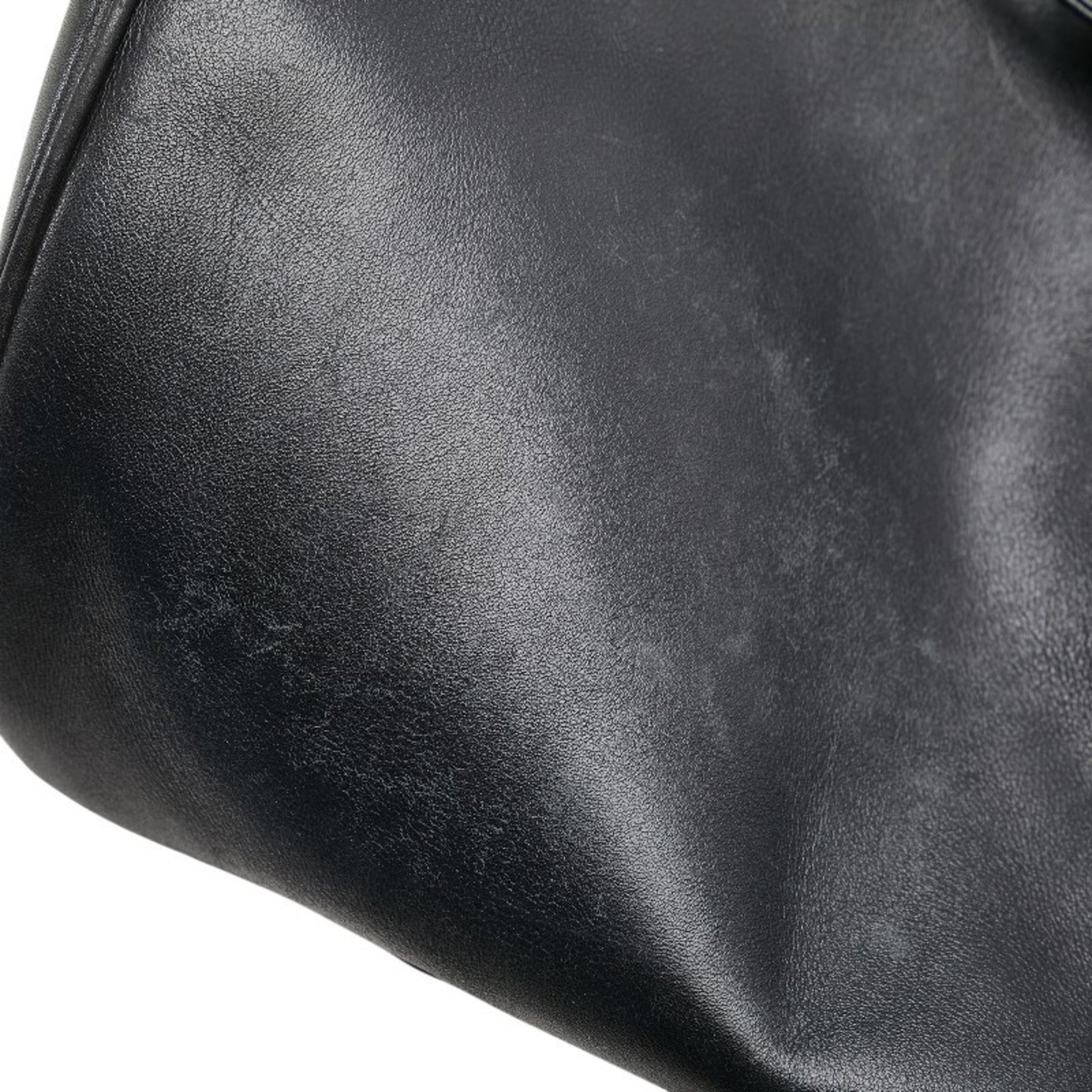 Salvatore Ferragamo Gancini Black Leather Backpack (Pre-Owned)