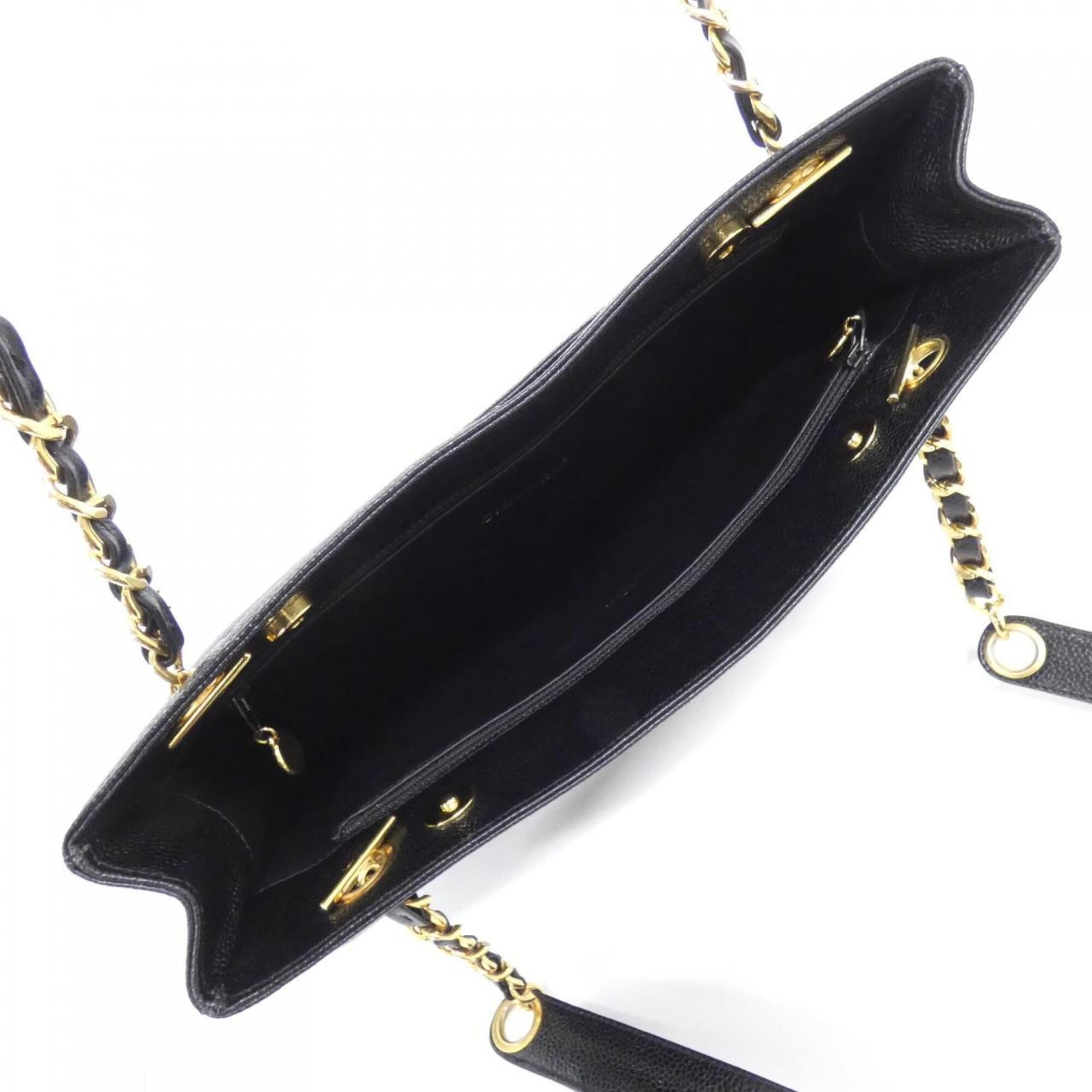 Chanel Black Grained Calfskin Shoulder Bag (Pre-Owned)