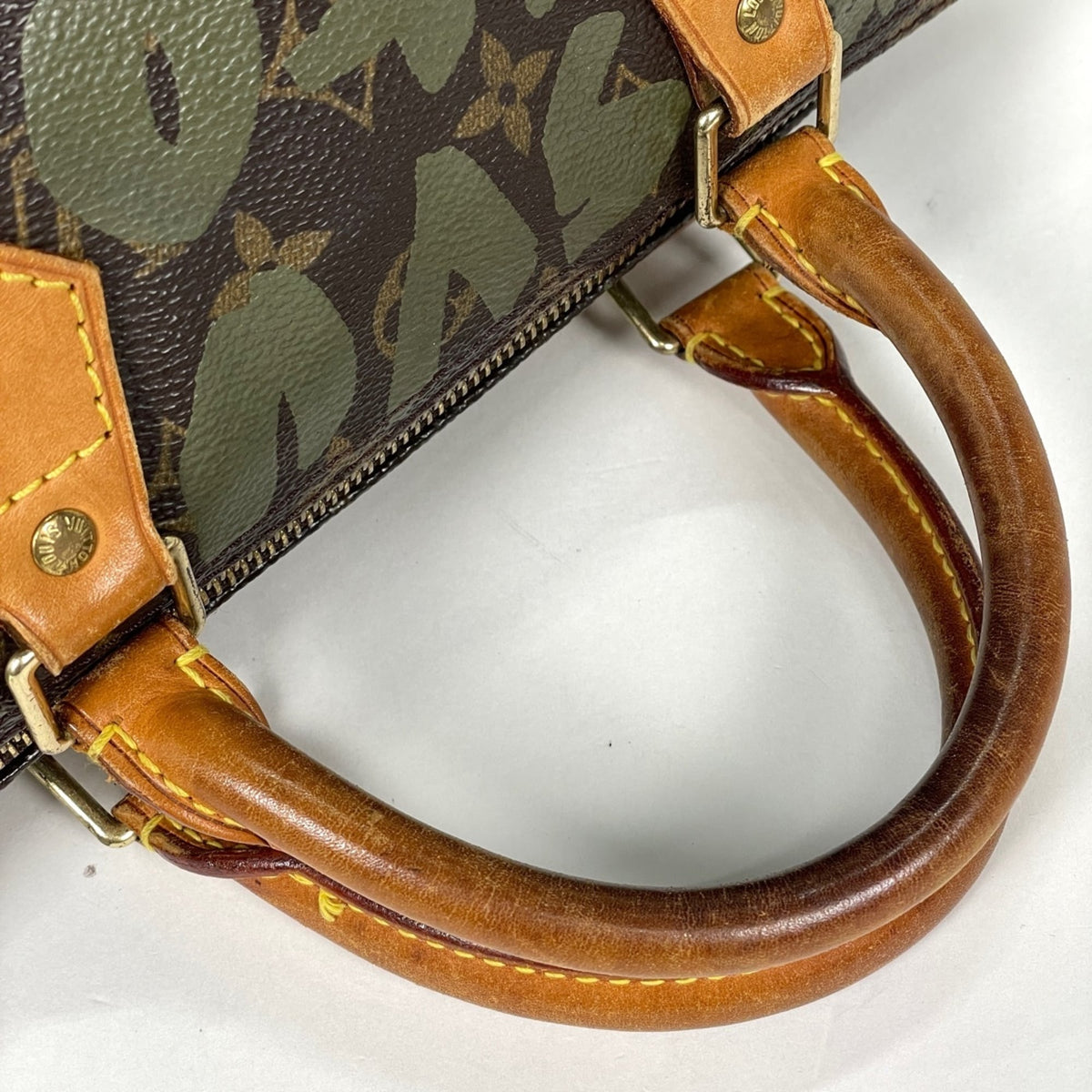 Louis Vuitton Khaki Brown Monogram Graffiti Handbag (Pre-Owned)