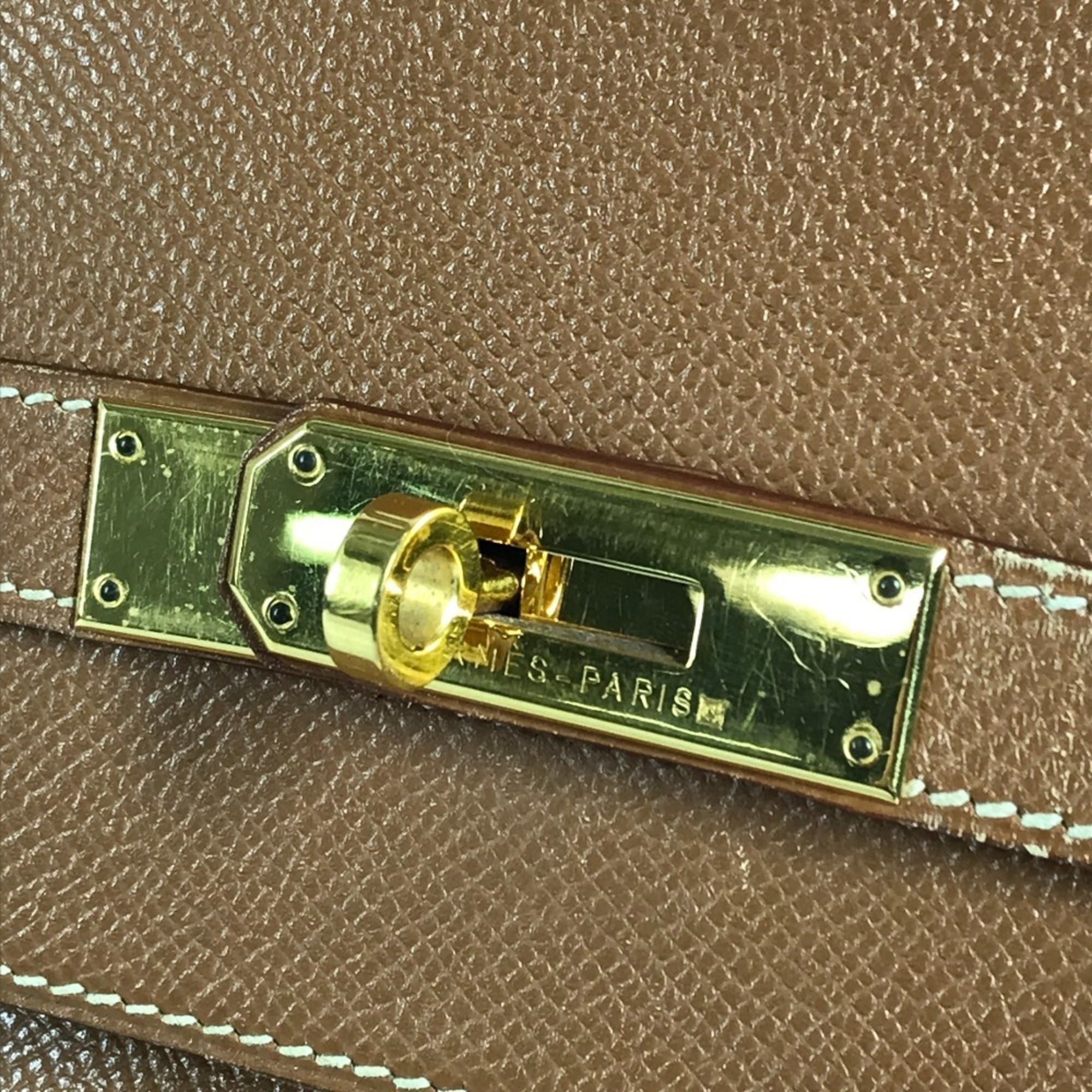 Hermes Birkin Brown Gold Brown Epsom Leather Handbag Tote Bag (Pre-Owned)