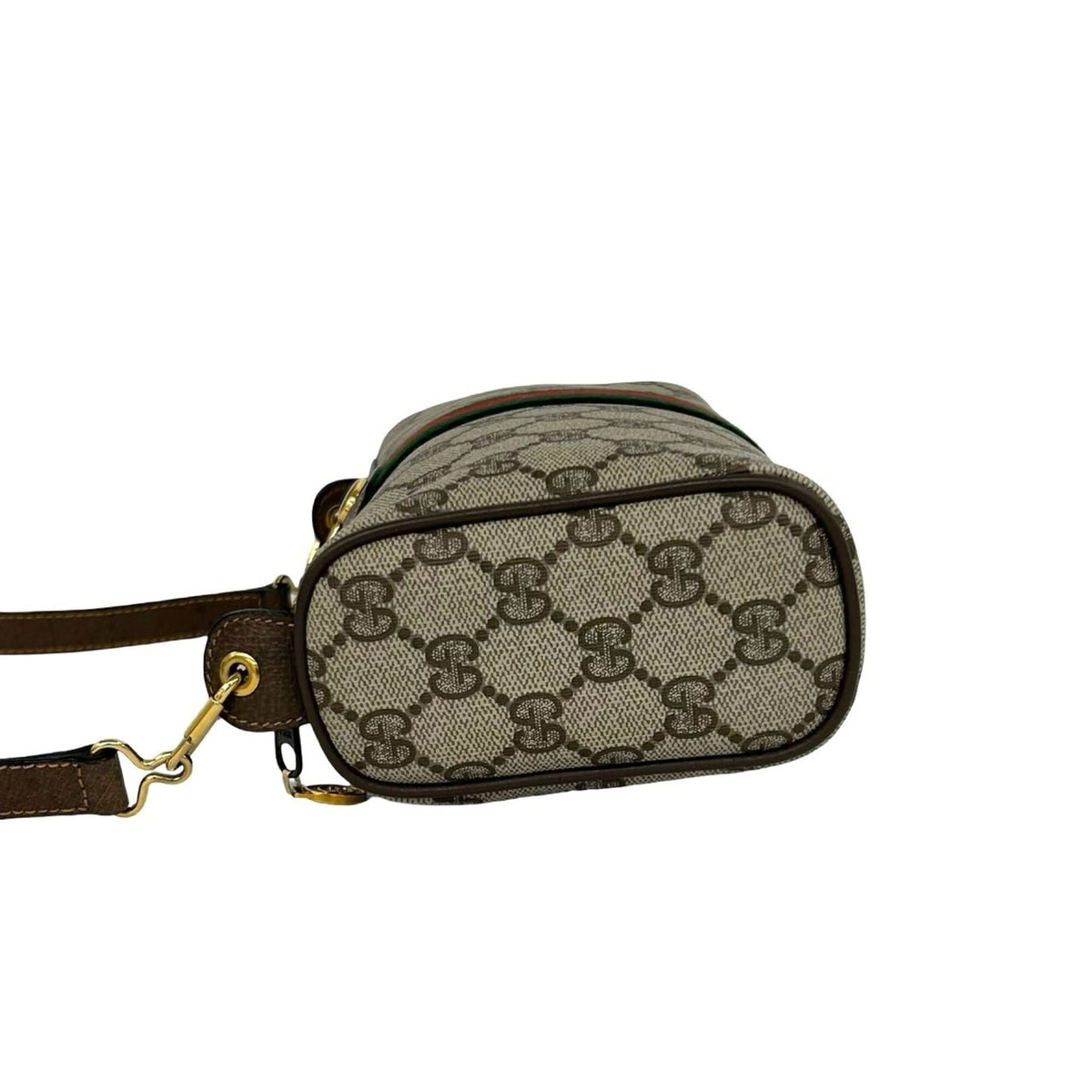 Gucci Brown Green Red Color Leather Pvc Pochette Shoulder Bag (Pre-Owned)