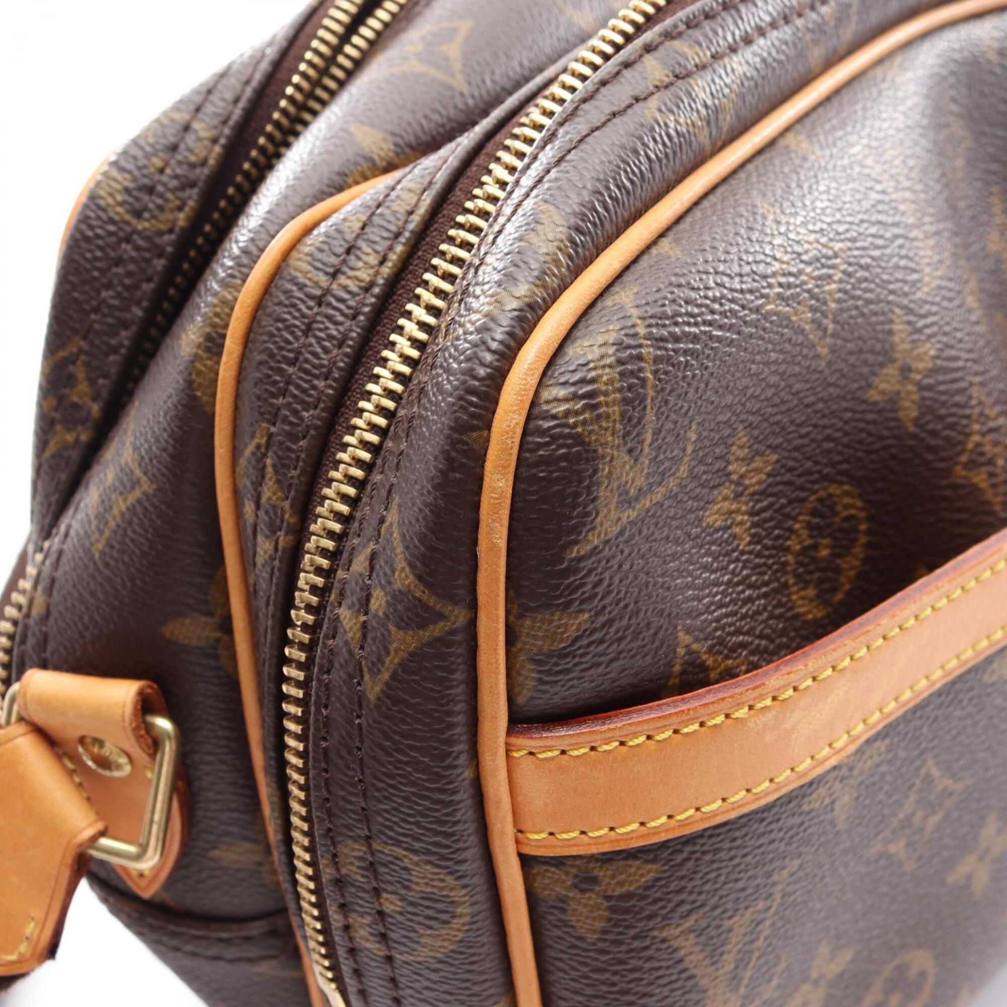 Louis Vuitton Monogram Brown Coated Canvas Leather Handbag Shoulder Bag (Pre-Owned)