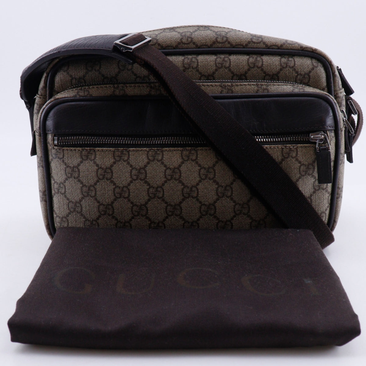 Gucci Brown Gg Supreme Canvas Shoulder Bag (Pre-Owned)