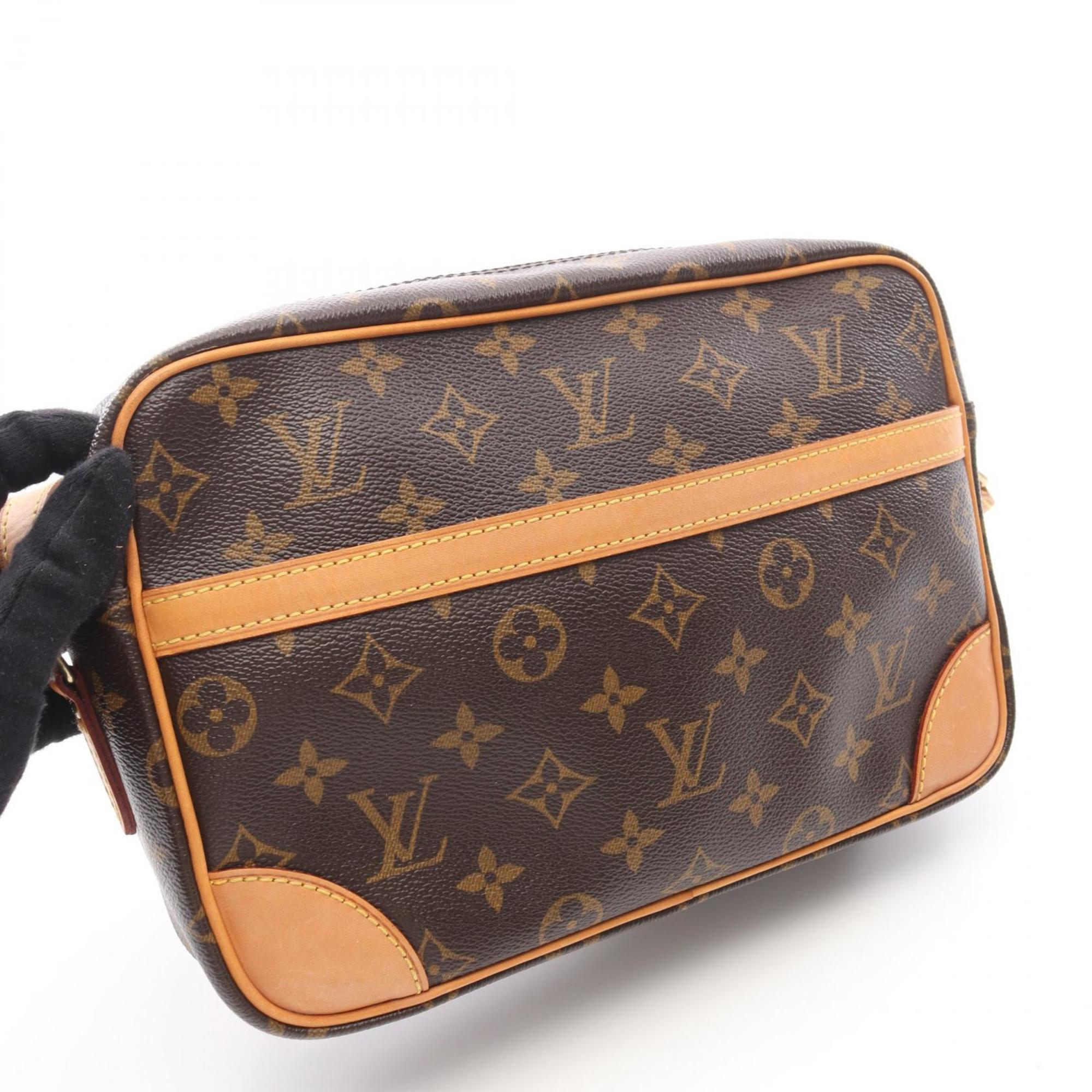 Louis Vuitton Brown Coated Canvas Leather Handbag Shoulder Bag (Pre-Owned)
