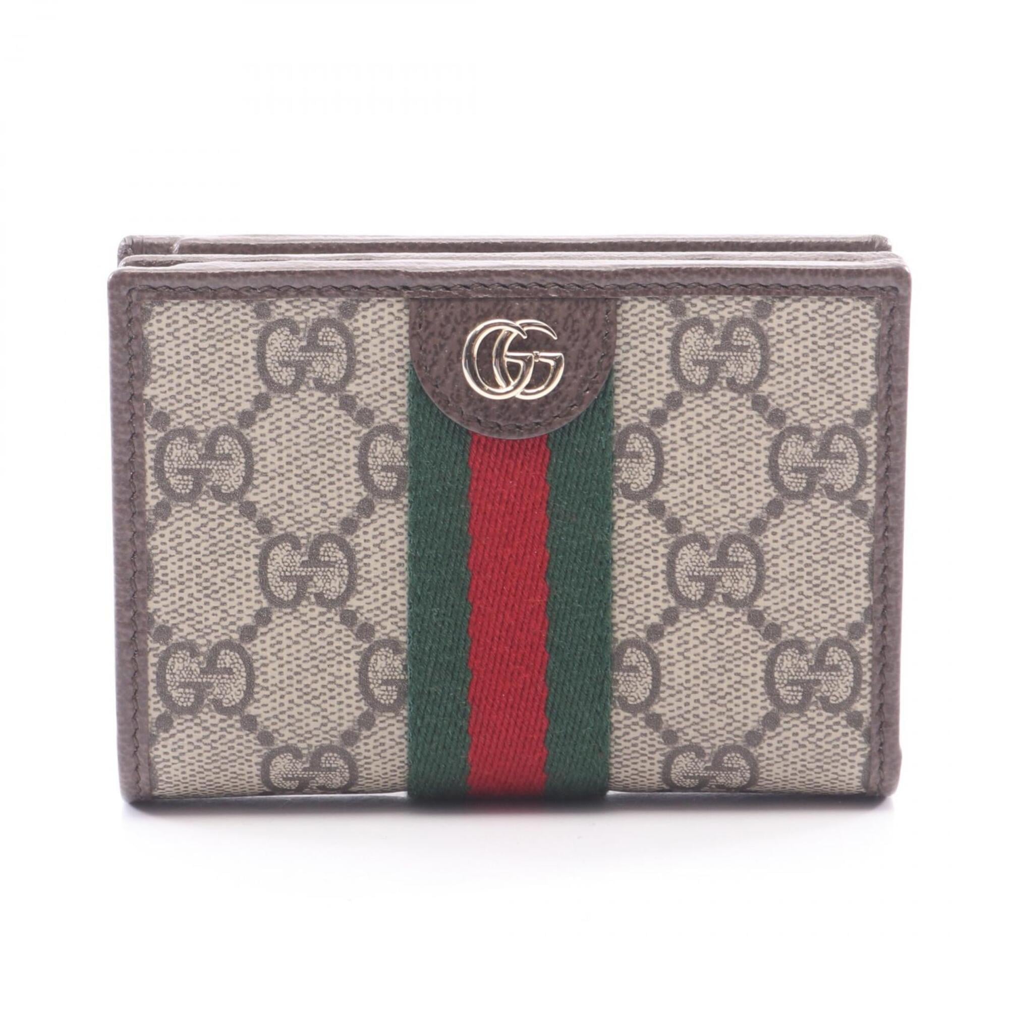 Gucci Beige Brown Multi-Color Leather Pvc Wallet (Bi-Fold) (Pre-Owned)
