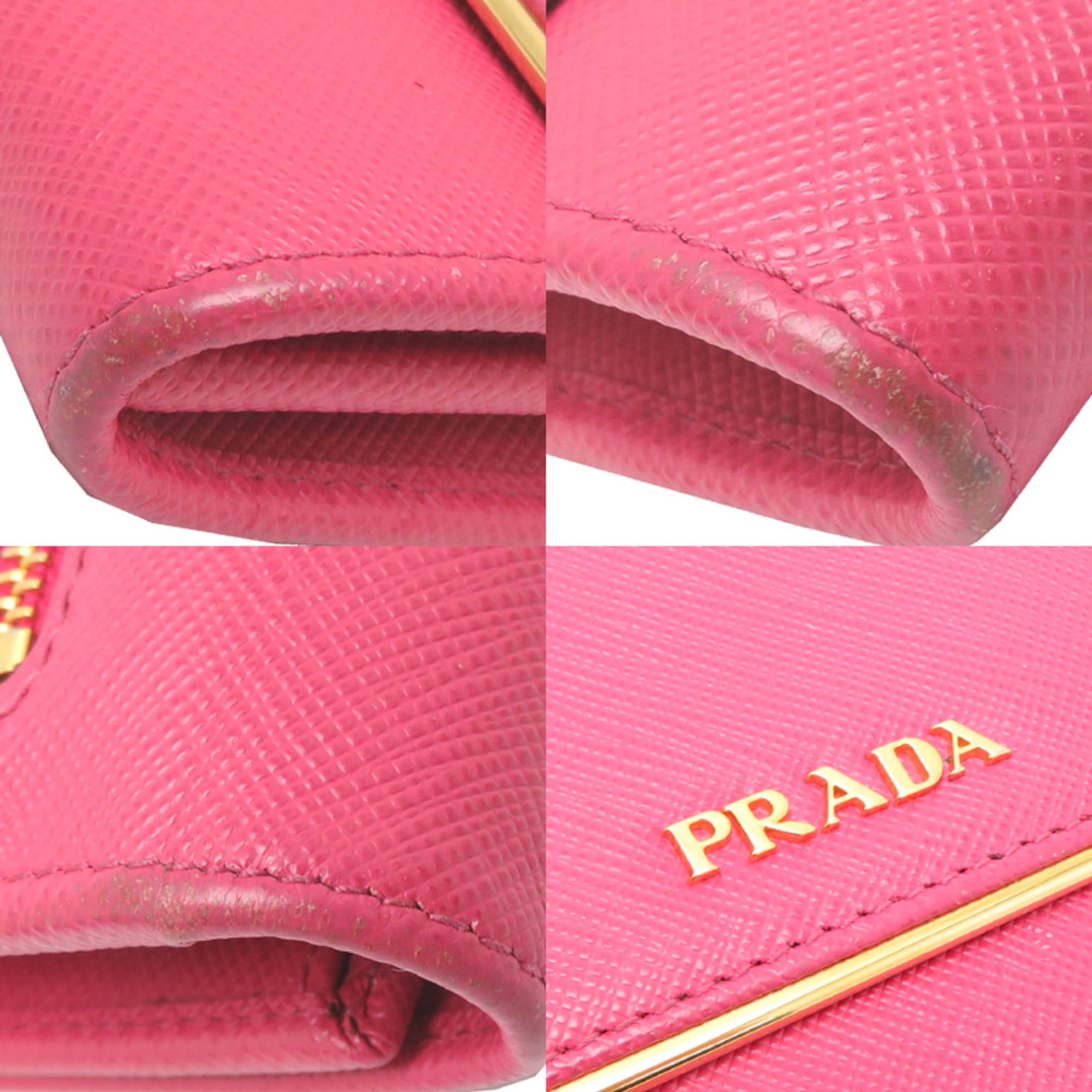 Prada Pink Leather Wallet (Bi-Fold) (Pre-Owned)
