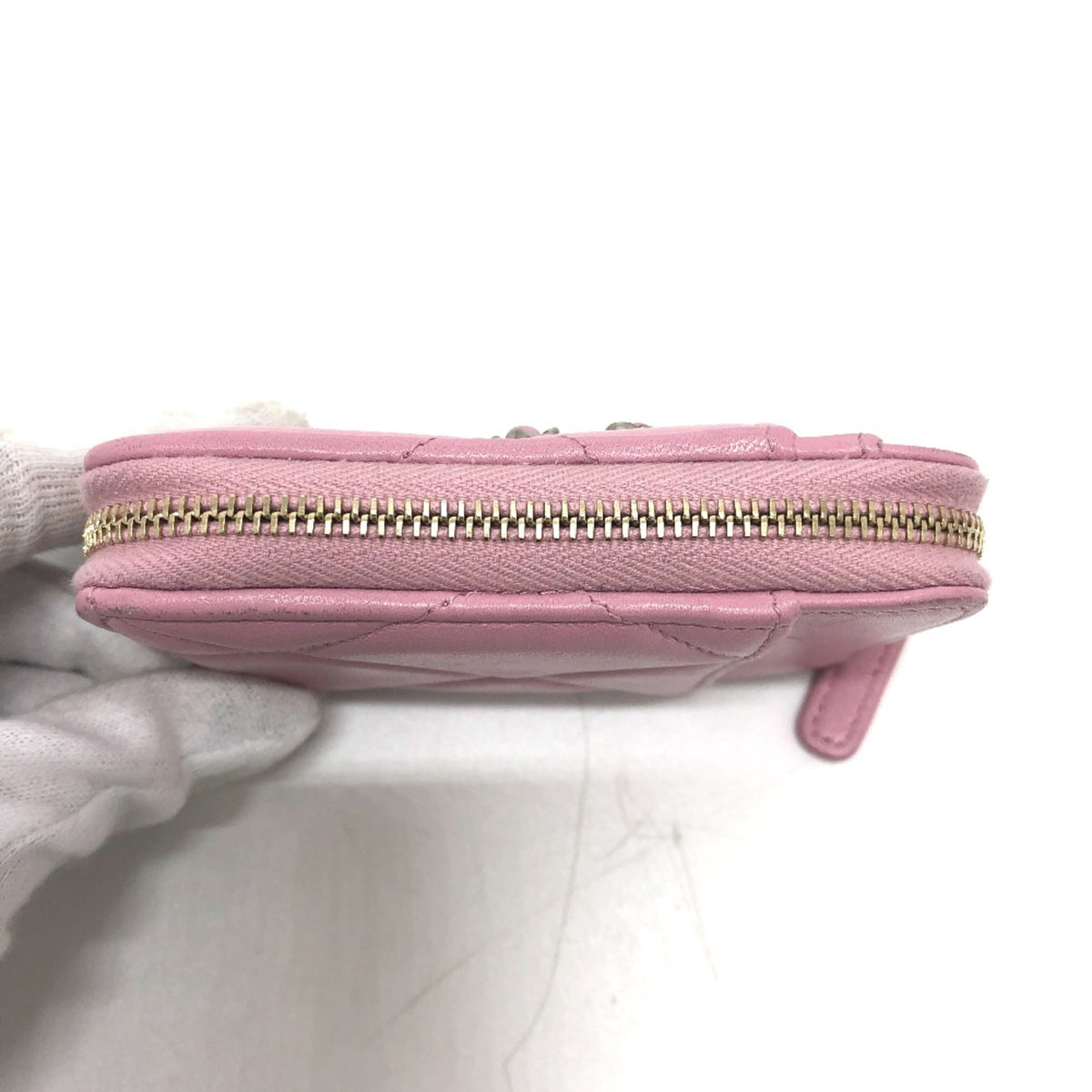 Chanel Pink Leather Coin Purse/Coin Case (Pre-Owned)