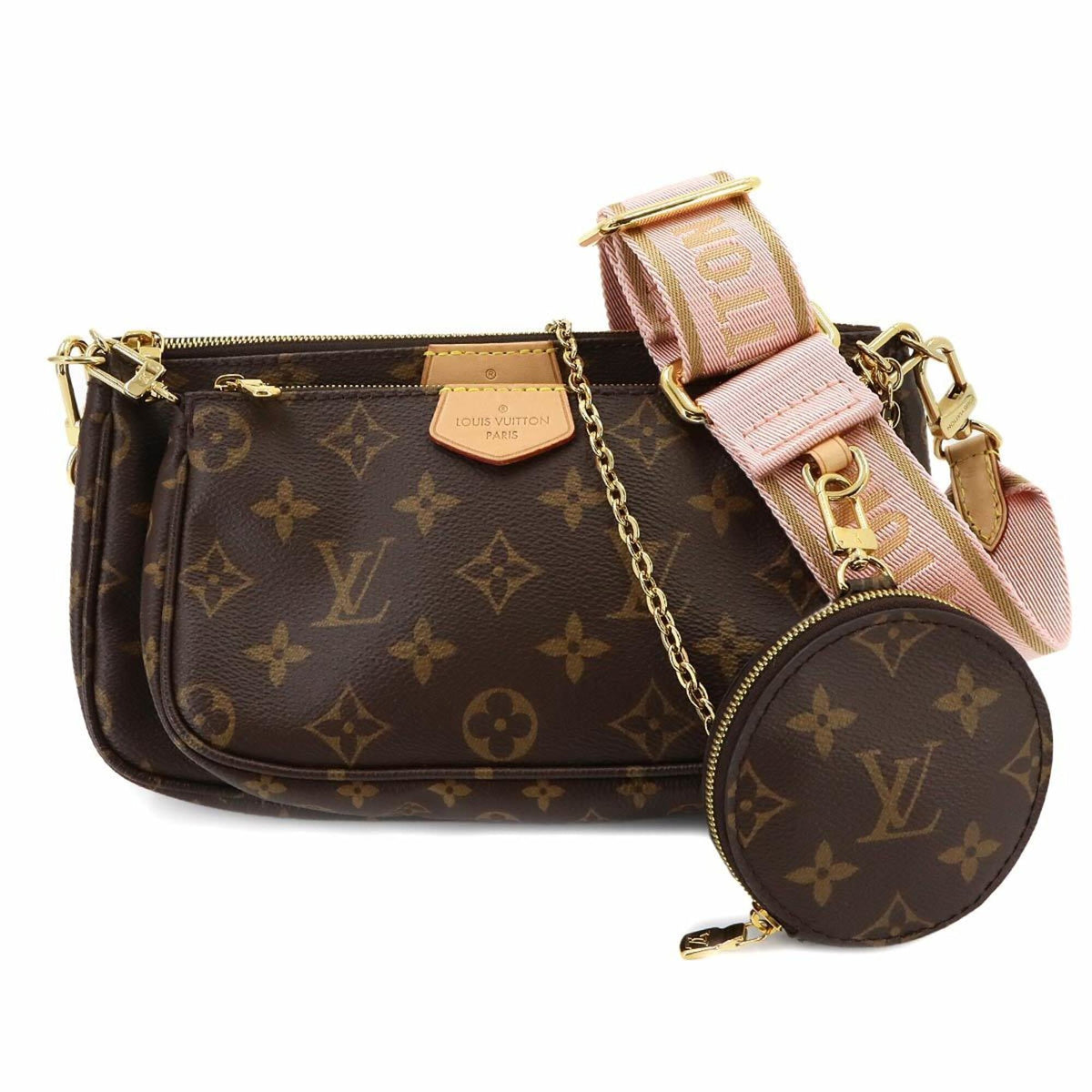 Louis Vuitton Monogram Rose Clair Monogram Handbag Pochette Pouch Shoulder Bag (Pre-Owned)