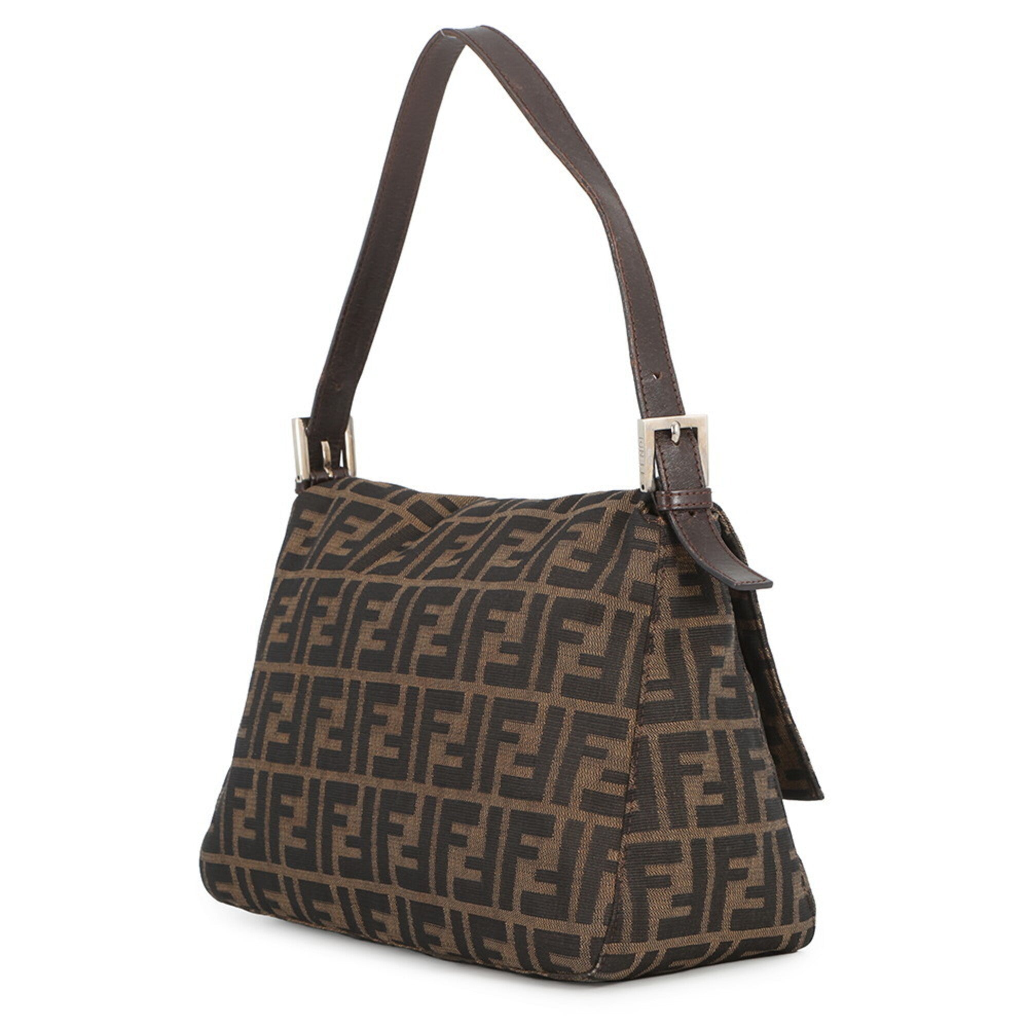 Fendi Brown Zucca Handbag Shoulder Bag (Pre-Owned)